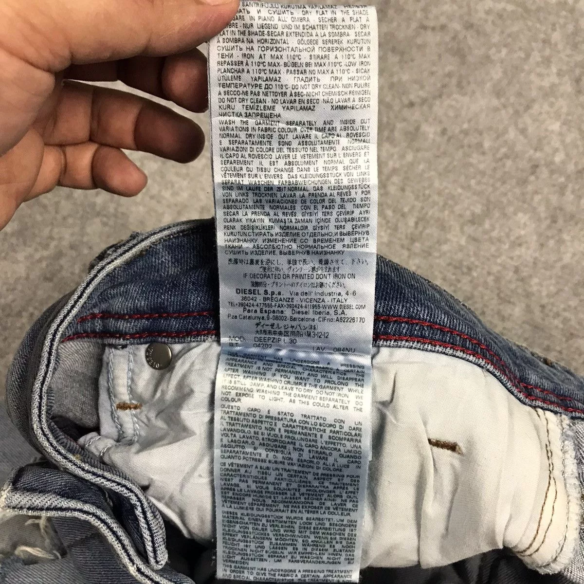 Diesel Denim SLIM DIESEL DISTRESSED JEANS PANTS Blue