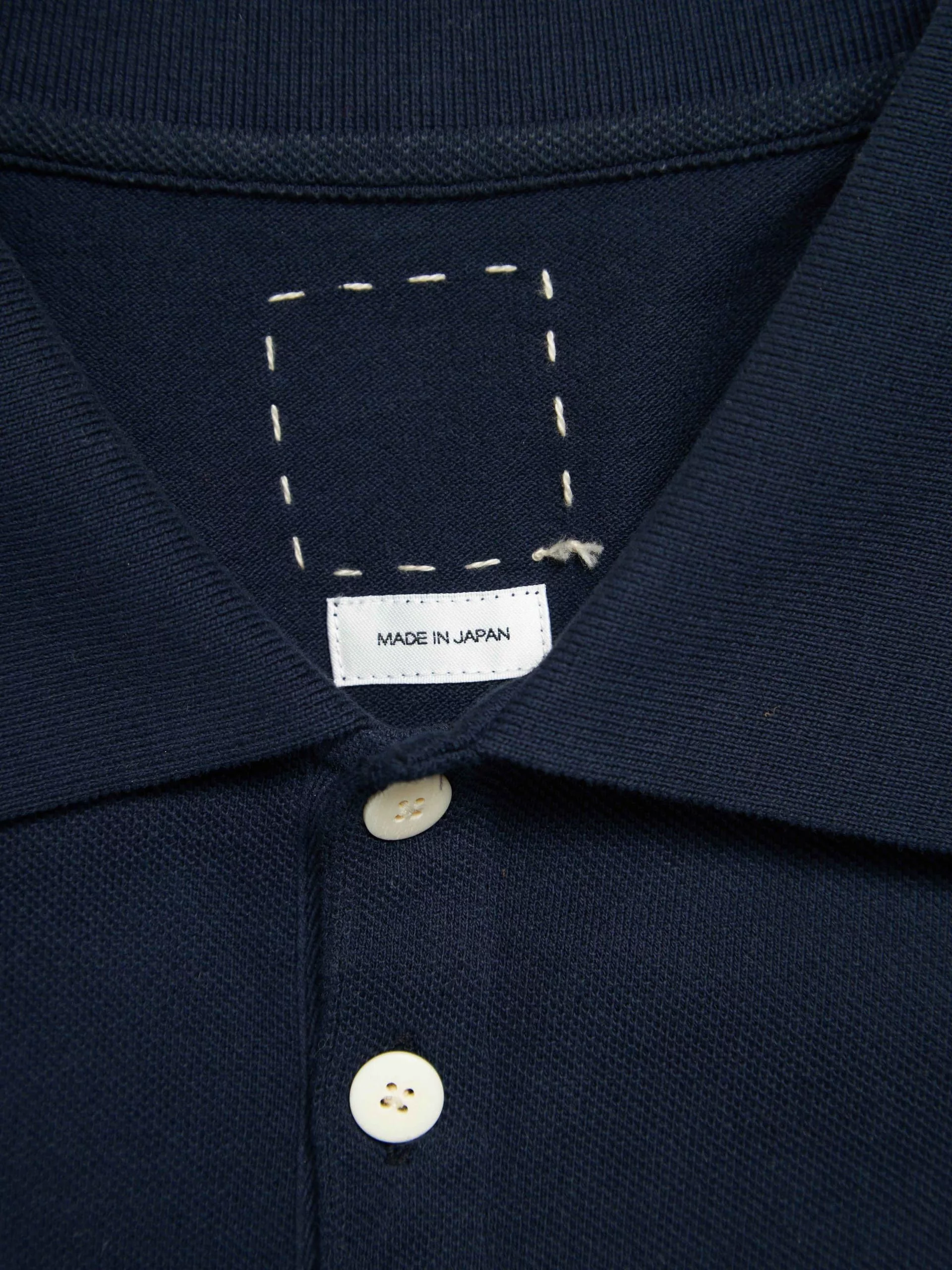 Visvim Long Sleeve T Shirts Visvim Navy Embroidered Cotton Polo Blue