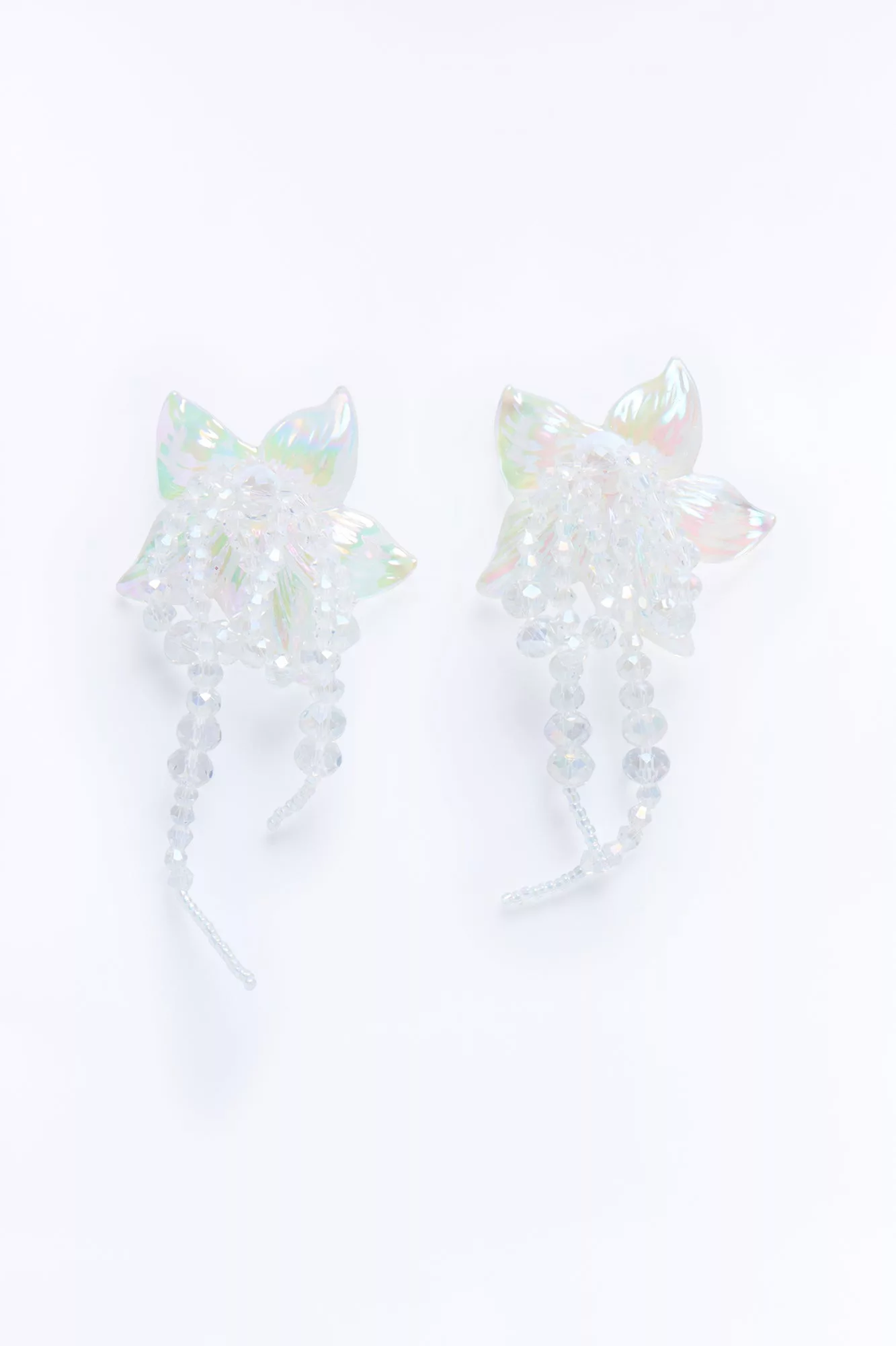 Seeing Clearly Floral Drop Earrings - Clear