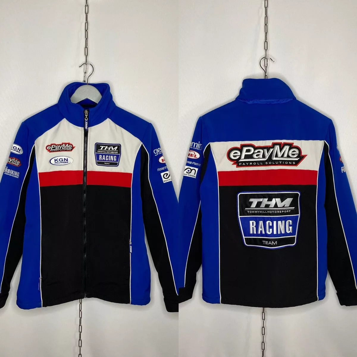 Ducati Light Jackets Ducati THM TOMMY HILL Motorsport Big Logo Sponsors Full Zip Jacket Multi Vintage