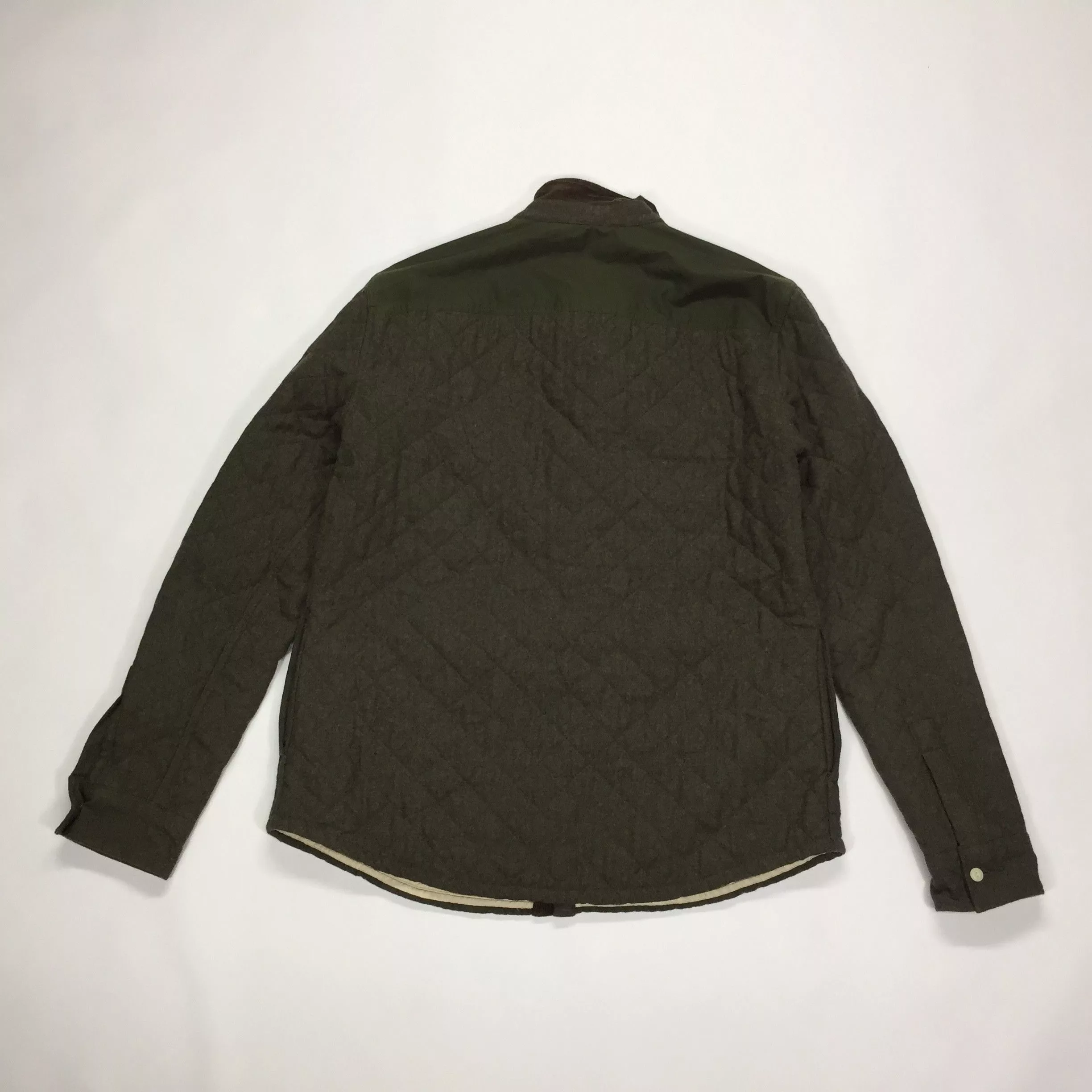 Allsaints Shirts Button Ups Allsaints Gamekeeper Quilted Wool Viscose Shirt Brown Streetwear