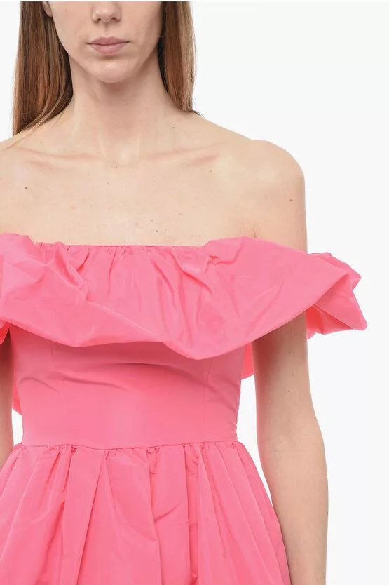 MSGM Mini Dresses MSGM og1mm0724 Off Shoulder Mini Dress in Pink