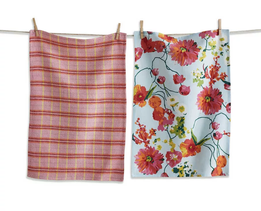 Blooming Flowers Dishtowel S/2