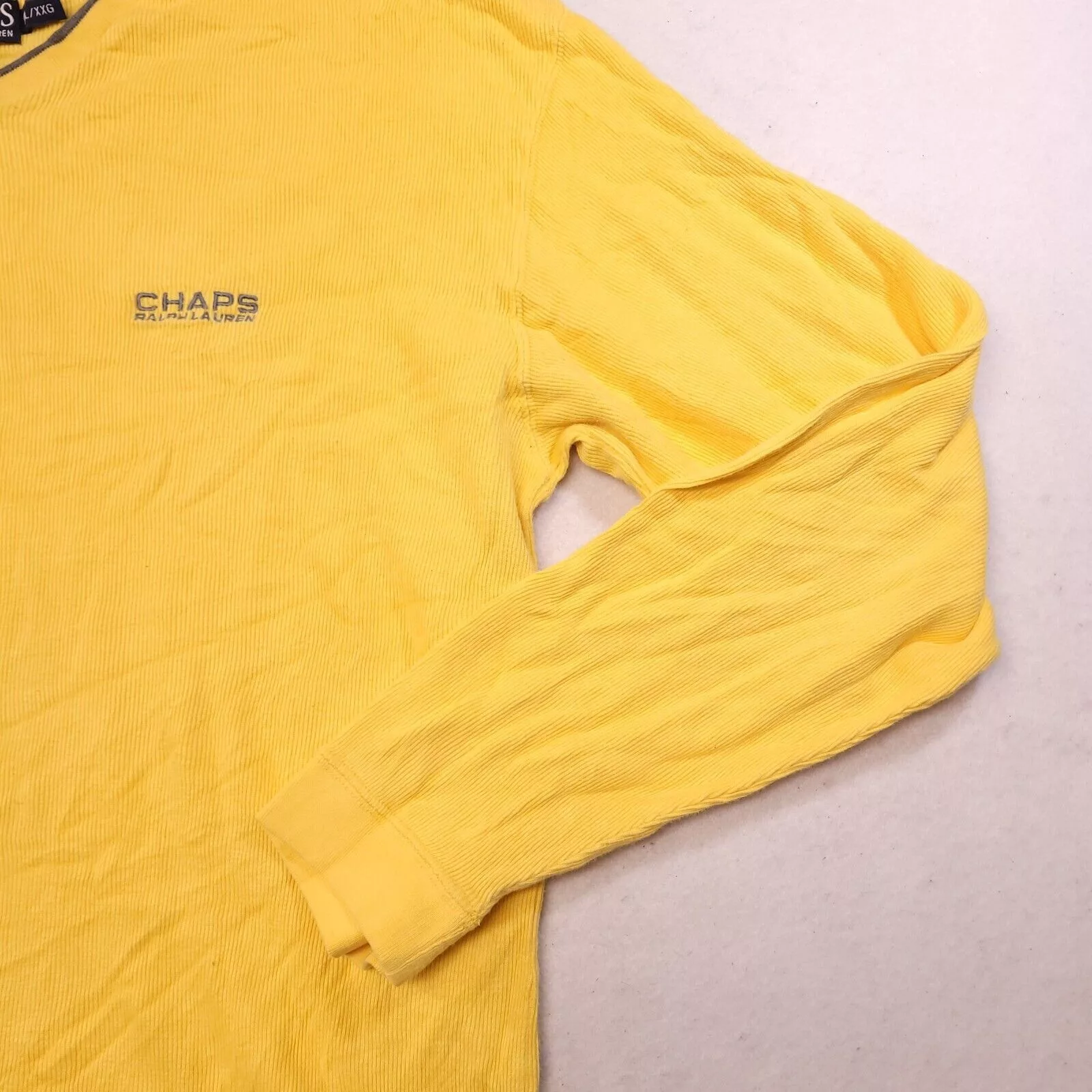 Chaps Sweaters Knitwear Chaps Long Sleeve Pullover Sweater Mens Size 2XL Yellow