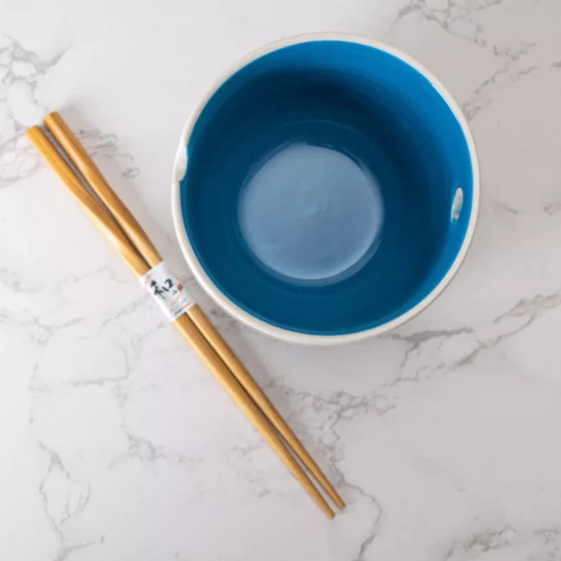 18oz Kanagawa Wave Bowl w/ Chopsticks