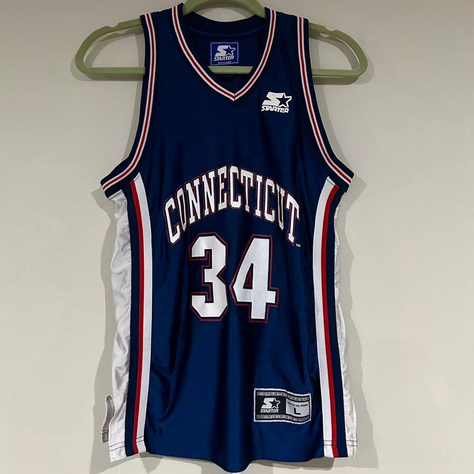 Starter Jerseys Vintage Starter UConn Huskies Basketball Jersey Blue