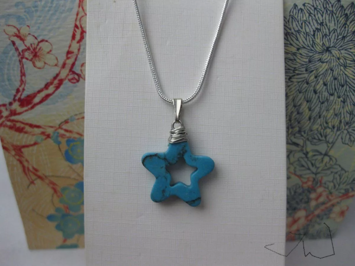 Handmade Necklaces Handmade × Jewelry Blue Turquoise Star Necklace