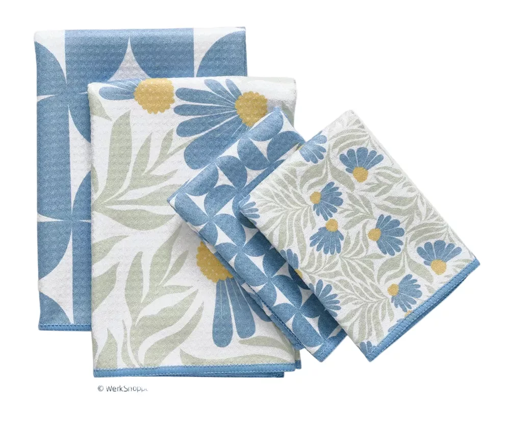 Blue Coneflower Towel 4/set
