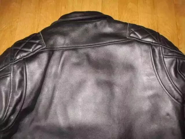 Kadoya Leather Jackets kadoyaDiamond lattice cable-stayed leather clothes Black