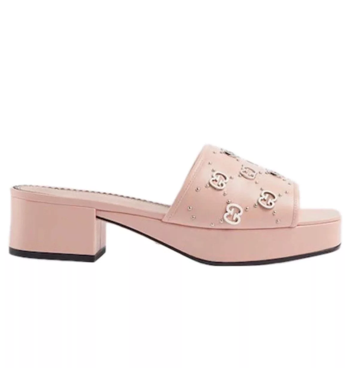 Gucci Miscellaneous Gucci Interlocking G Studs Slide Sandals Size 39 Pink