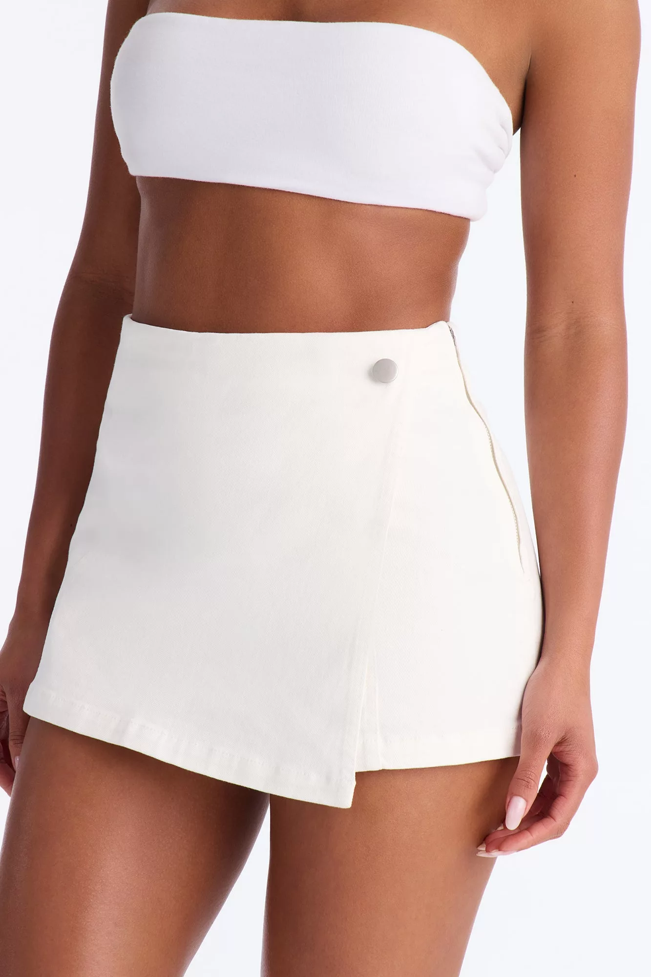 Ashtin Twill Mini Skort - White