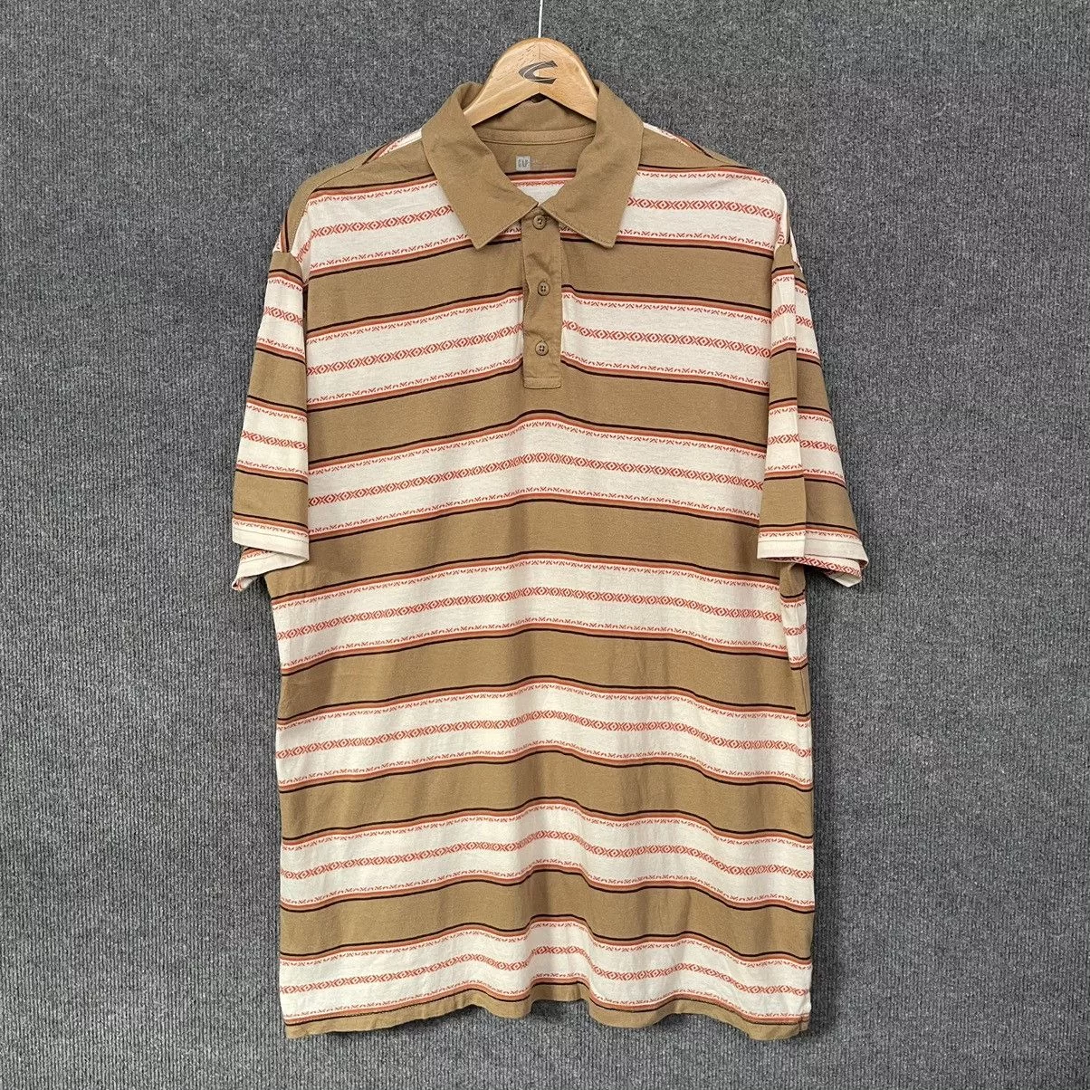 Gap Polos Gap × Vintage Y2K Gap Aztec Motive Polo T Shirt Brown Streetwear