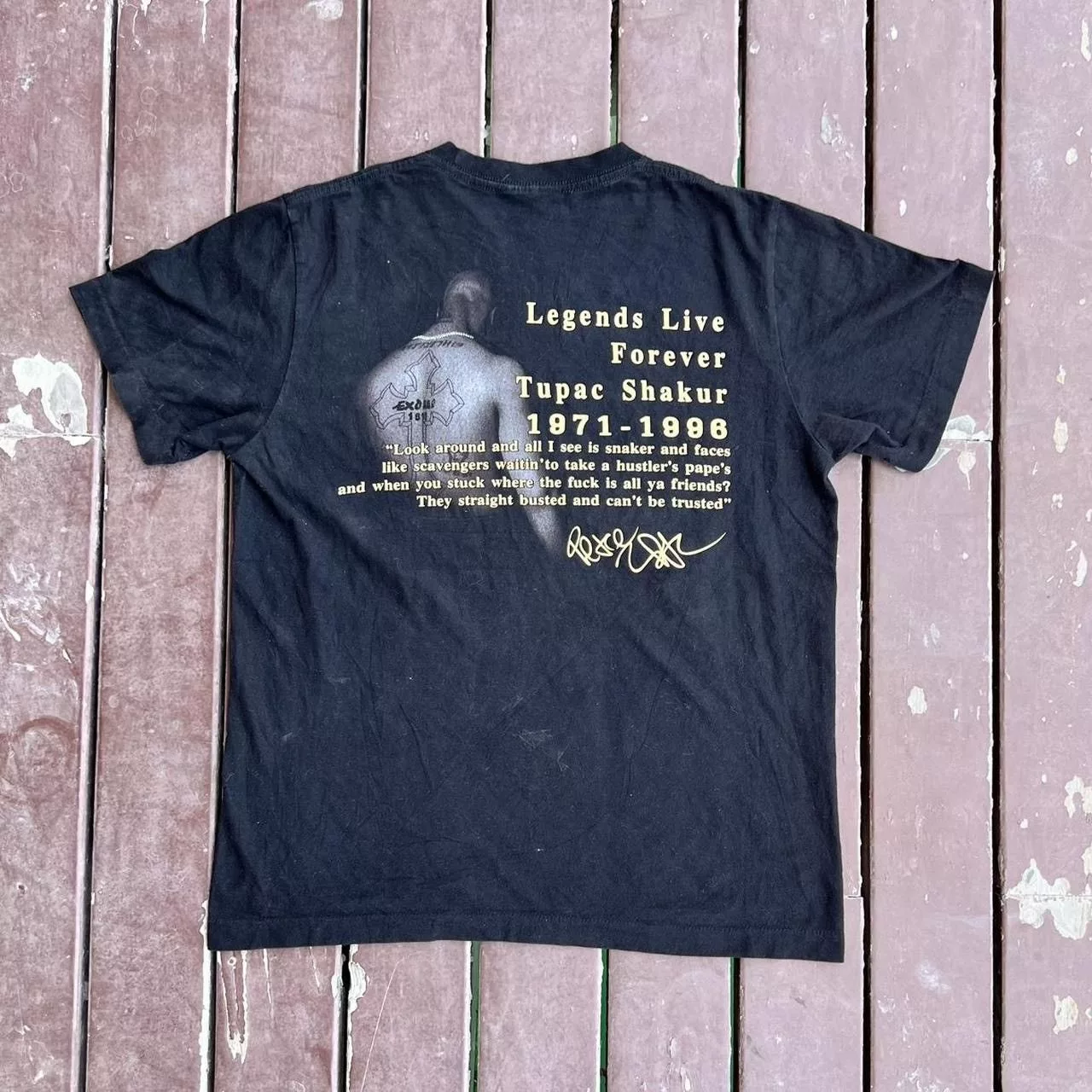 Vintage Long Sleeve T Shirts VINTAGE 2PAC 1996 MEMORY Black