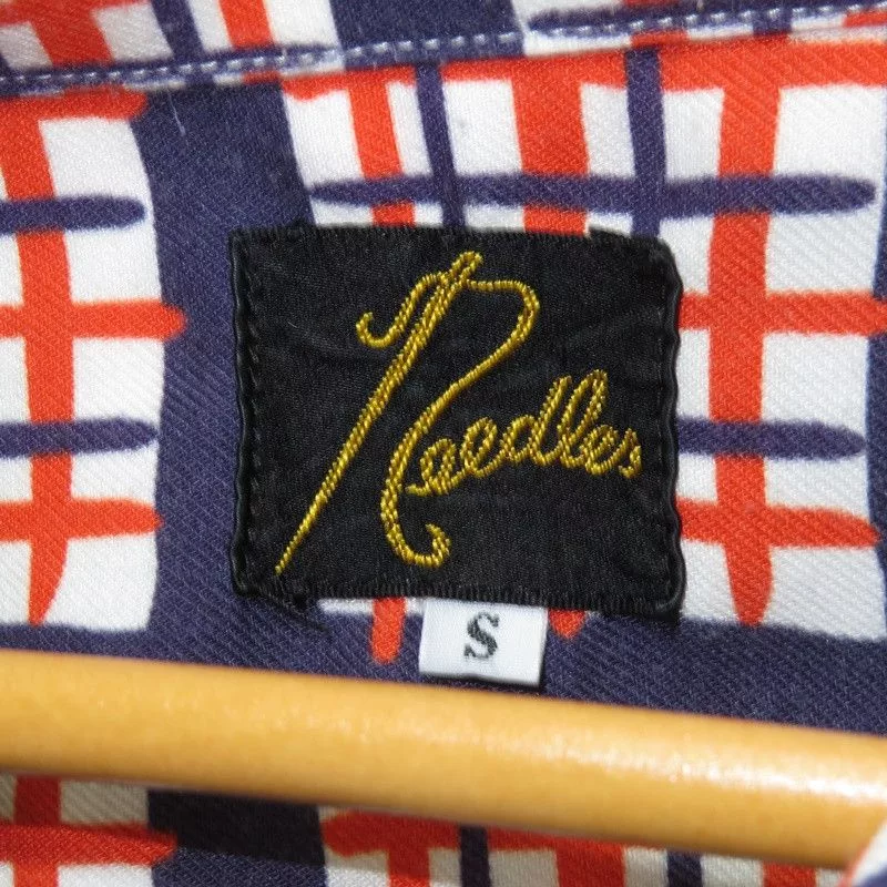 Needles Shirts Button Ups Needles Shirt Cut Off Bottom Checkered Orange