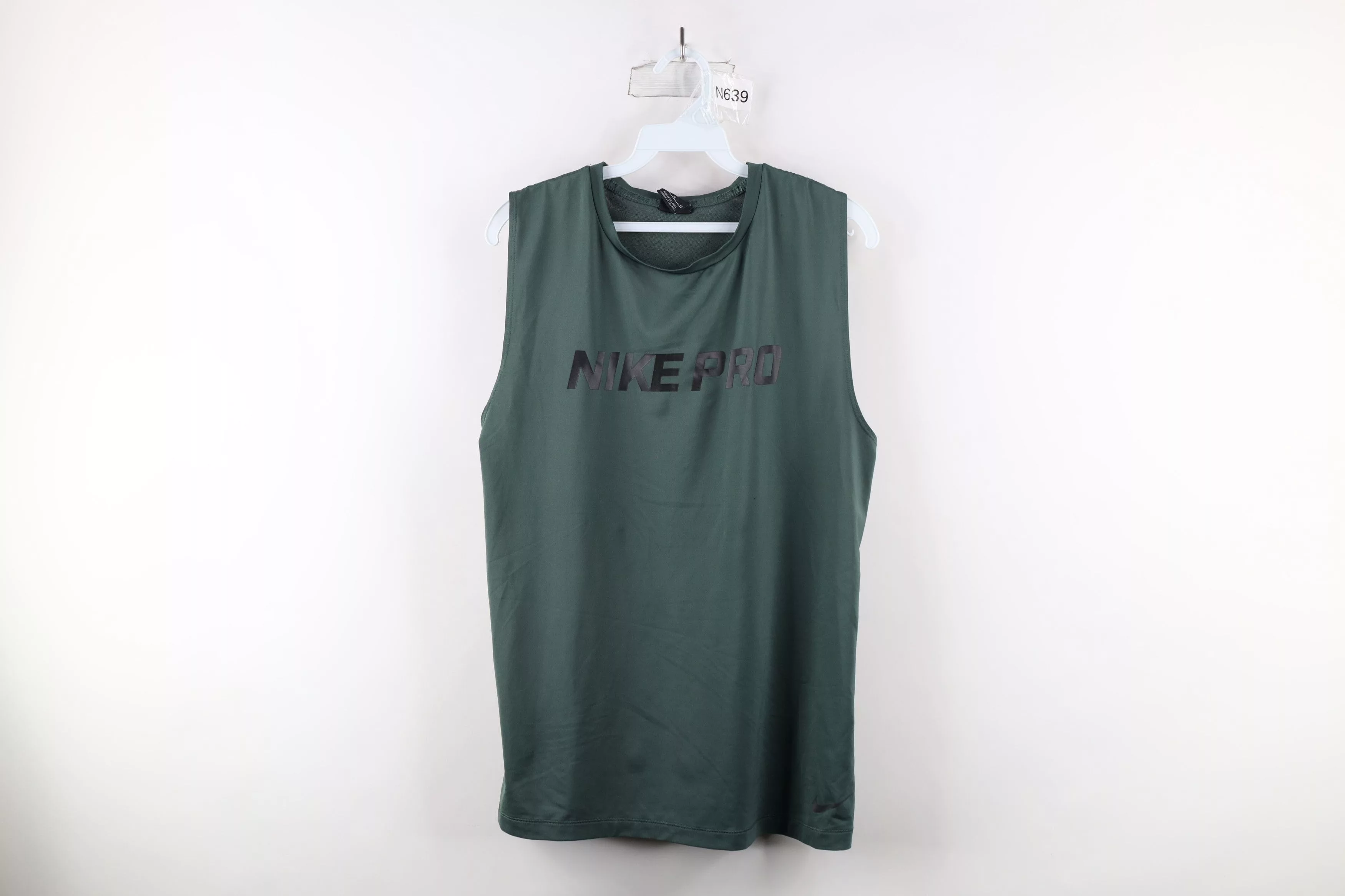 Nike Tank Tops Nike × Vintage Nike Pro Compression Training Intertwist Muscle T-Shirt Green