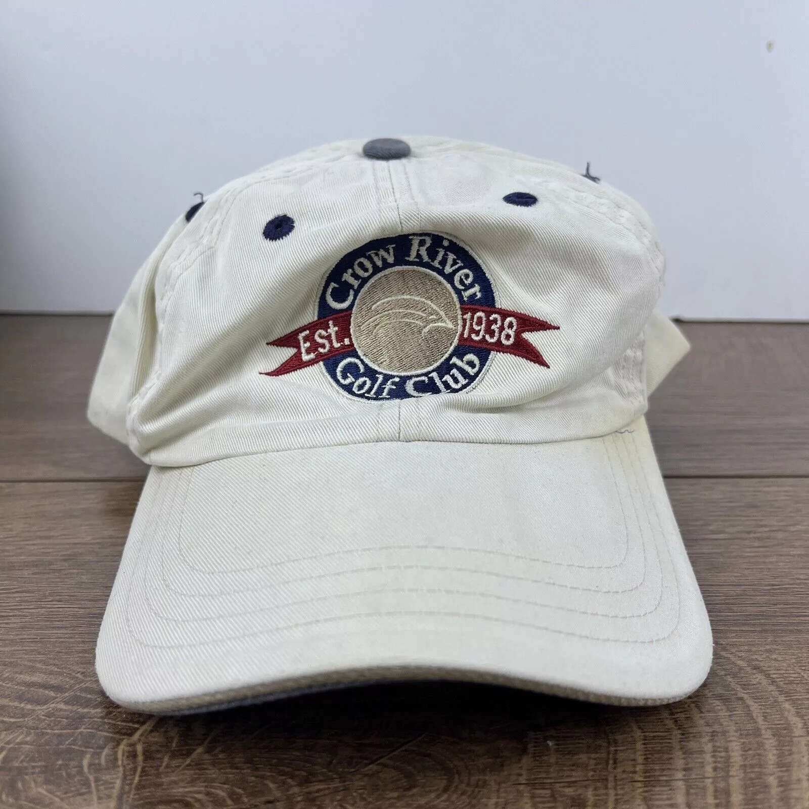 Other Hats Other Crow River Golf Club 1938 Hat Crow White Hat Adjustable Adul