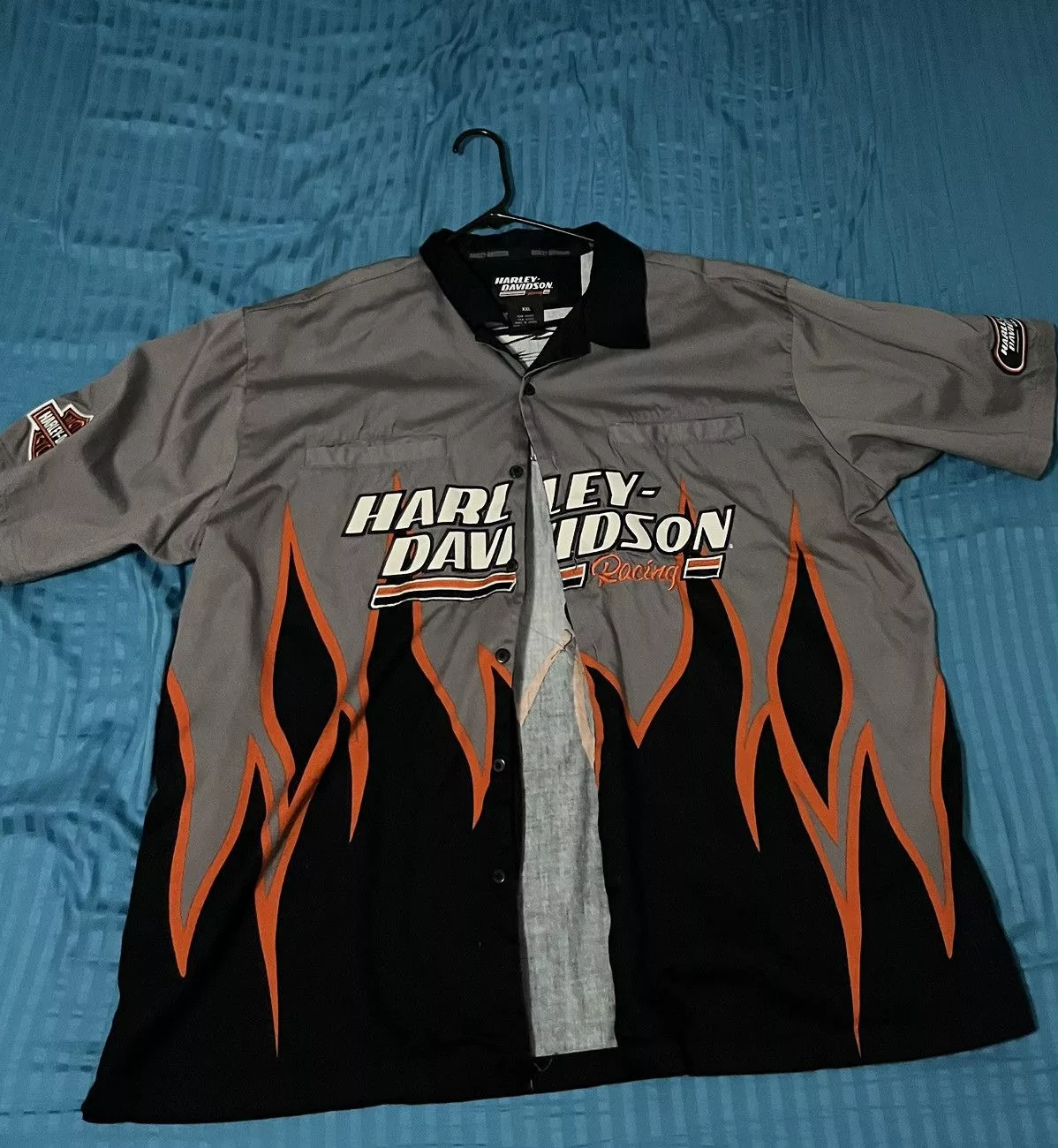 Harley Davidson Shirts Button Ups Harley Davidson Racing Shirt Gray