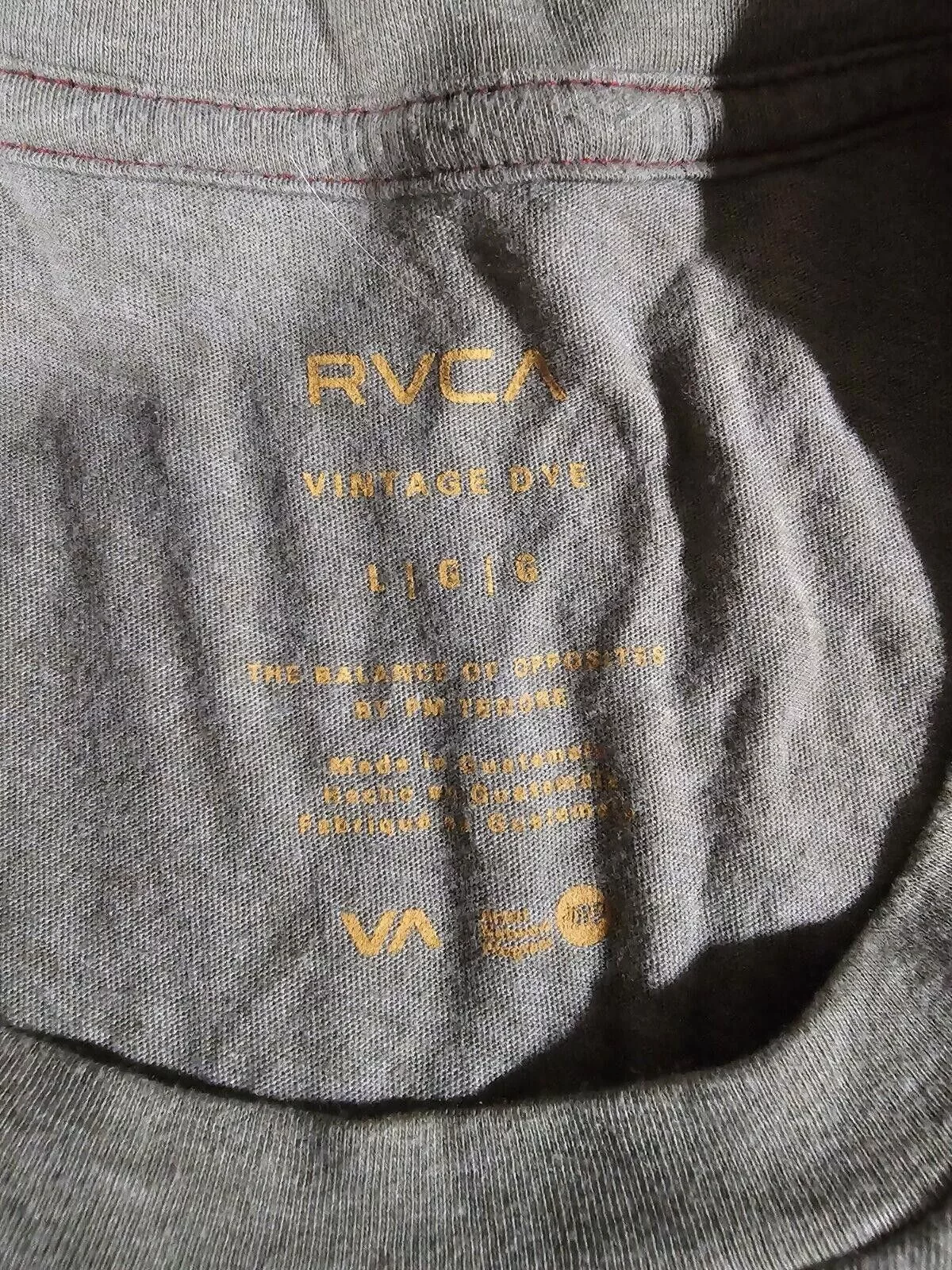 RVCA Short Sleeve T Shirts RVCA Vintage Dye Green Short Sleeve T-Shirt Men's L