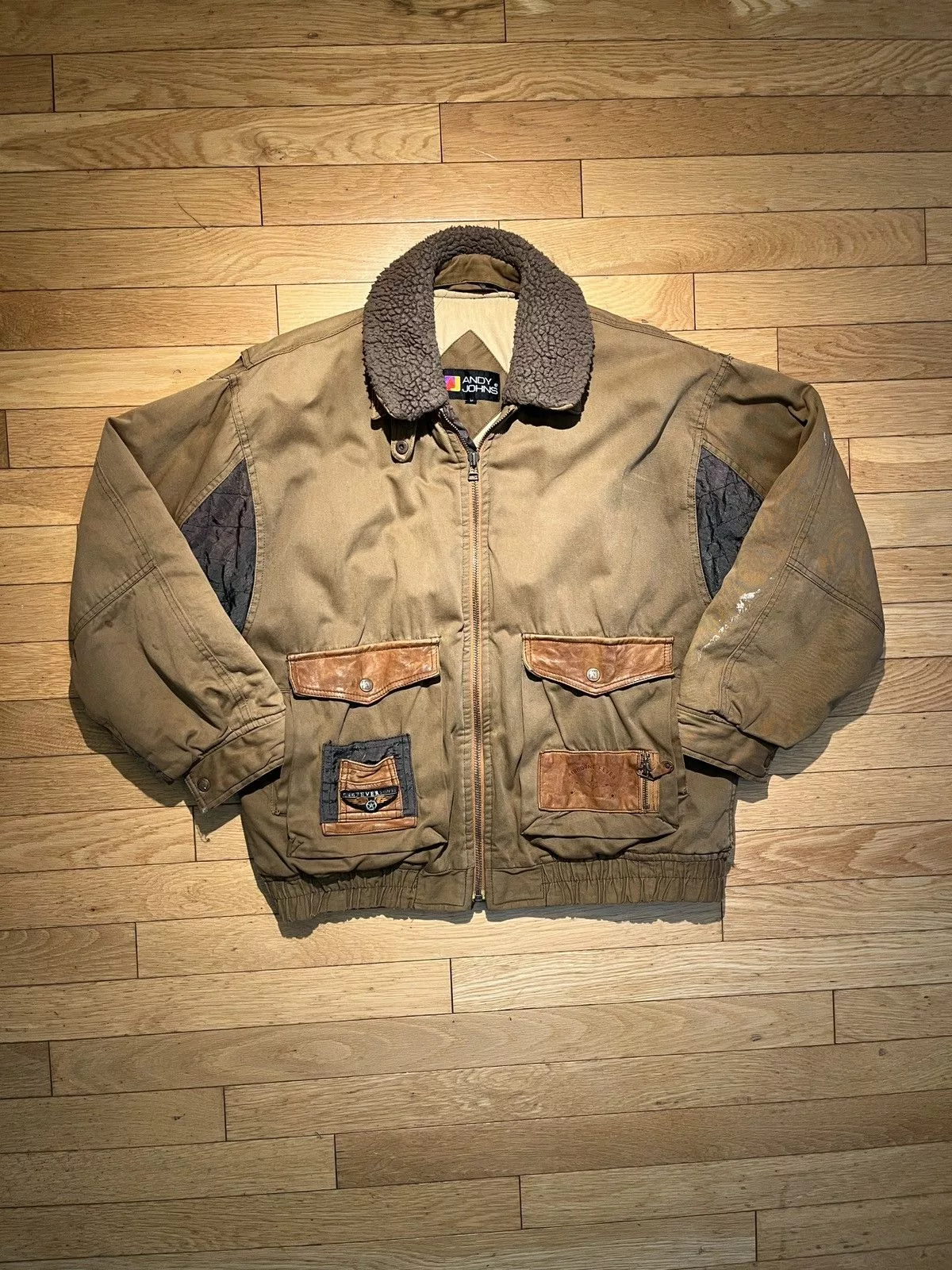 Vintage Bombers Vintage 90s Flight jacket / Bomber Beige
