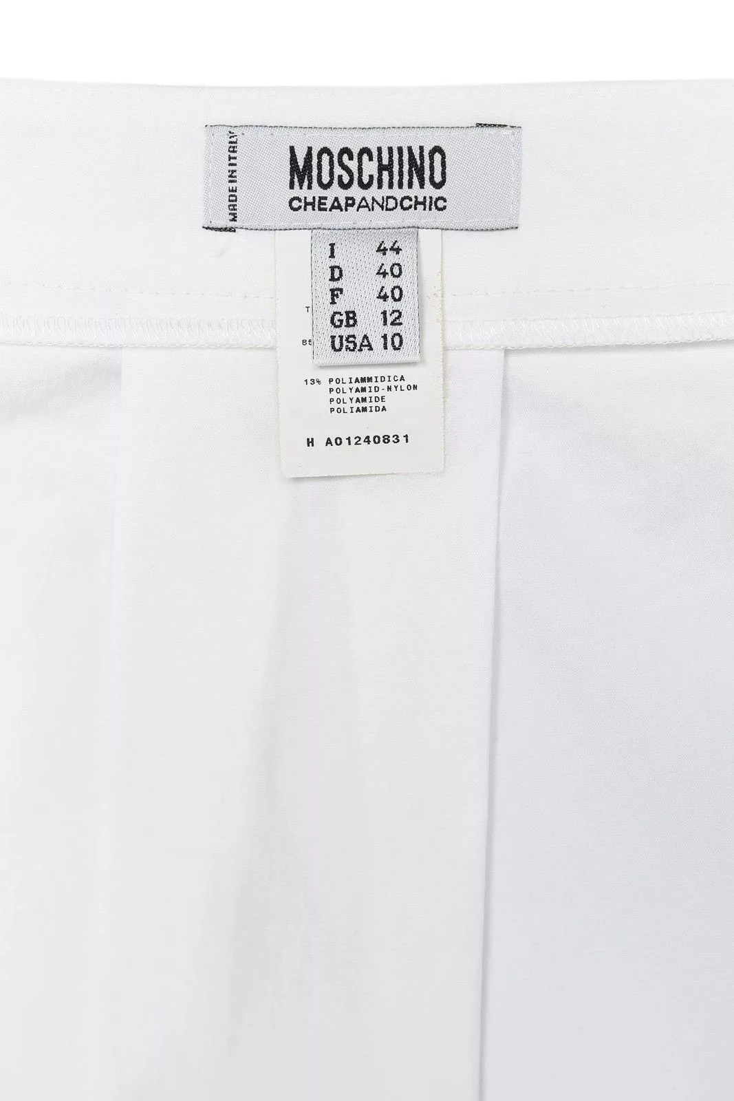 Moschino Midi Skirts Moschino White Skirt with Sprayed Smiley Face Print