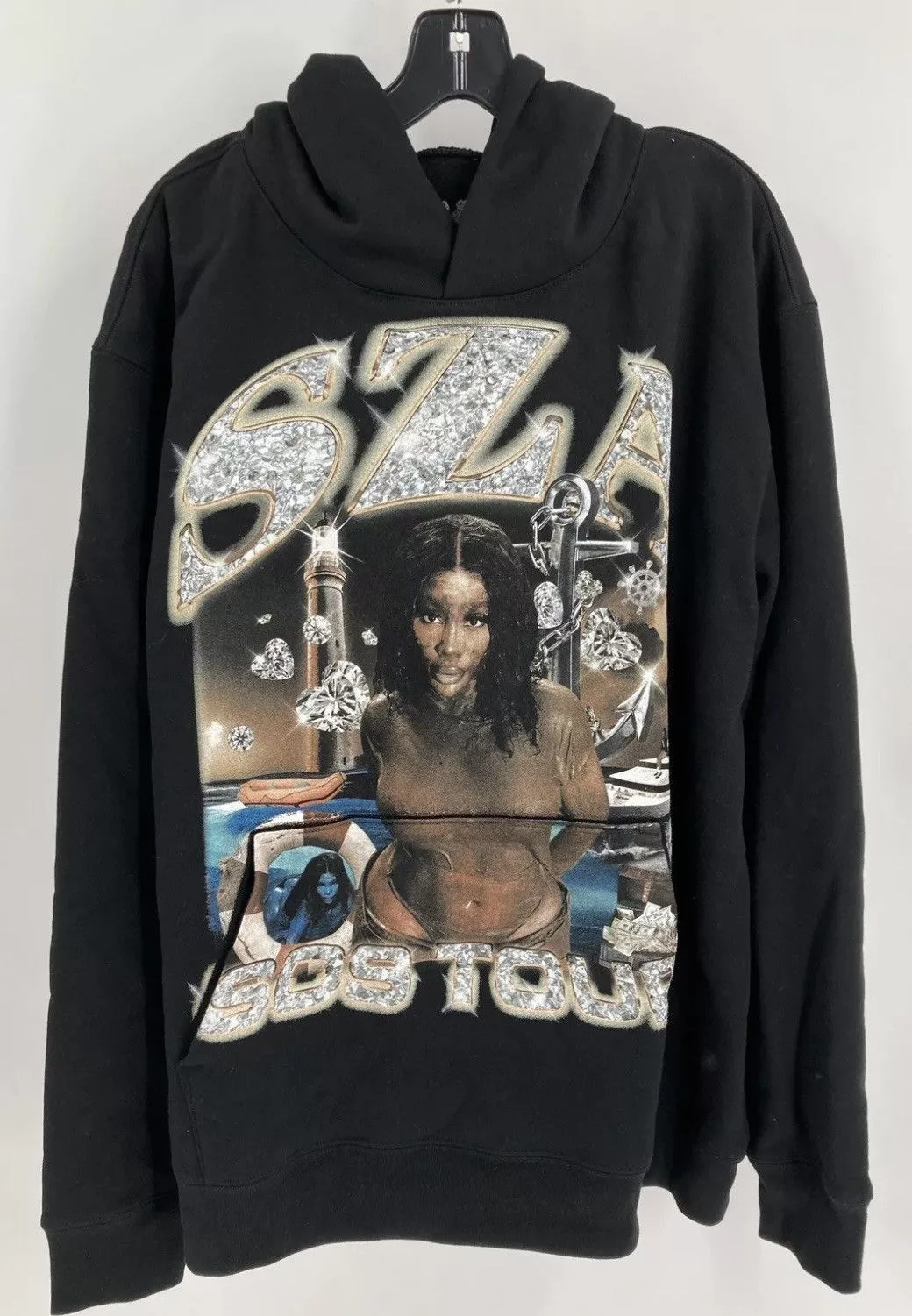 Top Dawg Entertainment Sweatshirts Hoodies Top Dawg Entertainment SZA SOS Tour Hoodie in Medium Black Streetwear