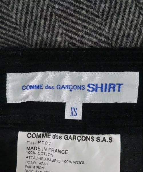 Comme des Garcons SHIRT Cropped Pants Patchwork Chino Cotton Black