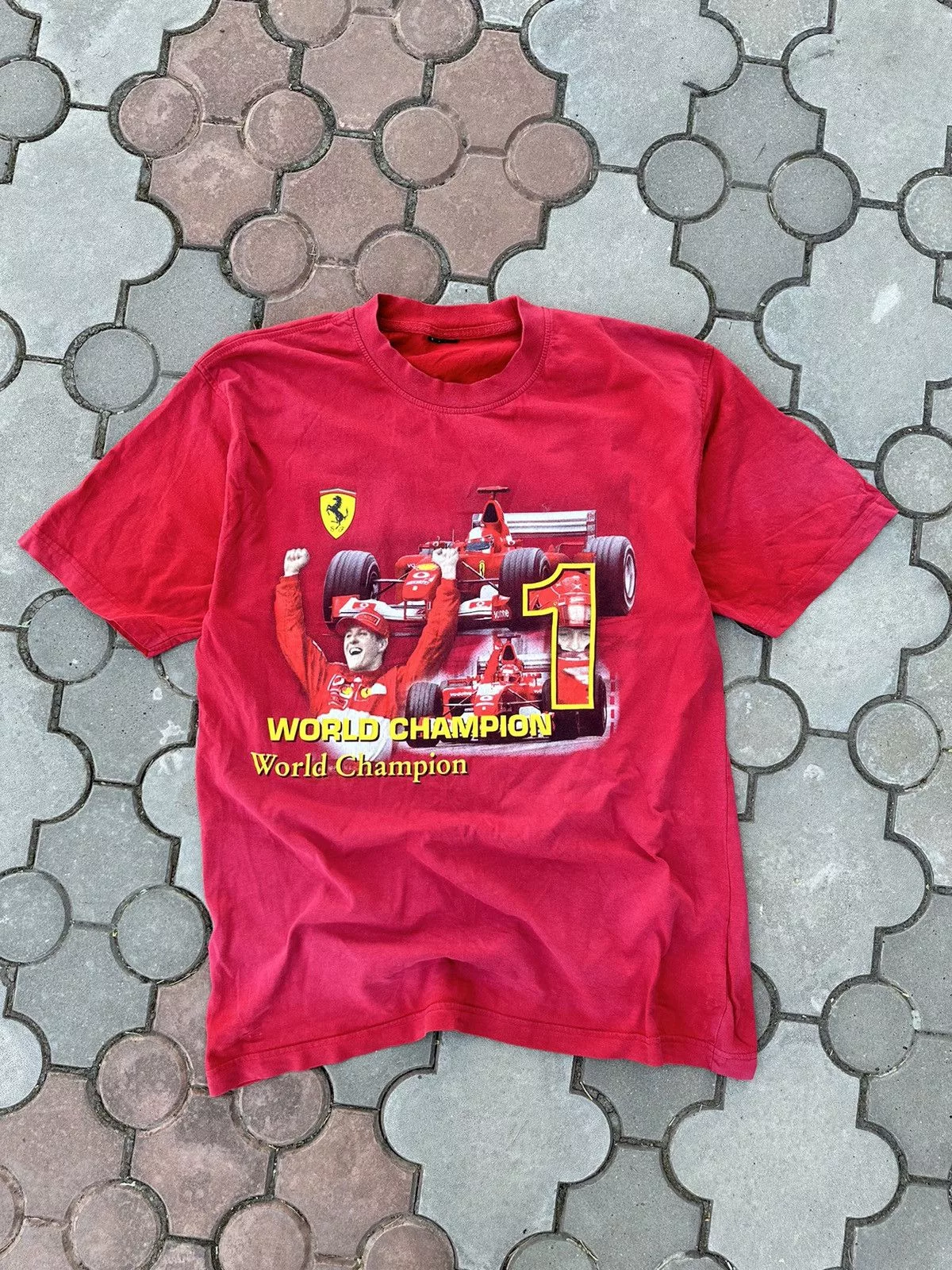 Ferrari Short Sleeve T Shirts Ferrari × Formula 1 × Vintage Vintage 90s Formula 1 Ferrari Faded Tee Shirt USA Red