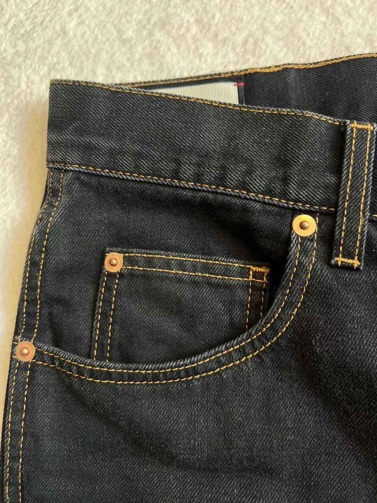 Gucci Denim black embroidered gucci jeans