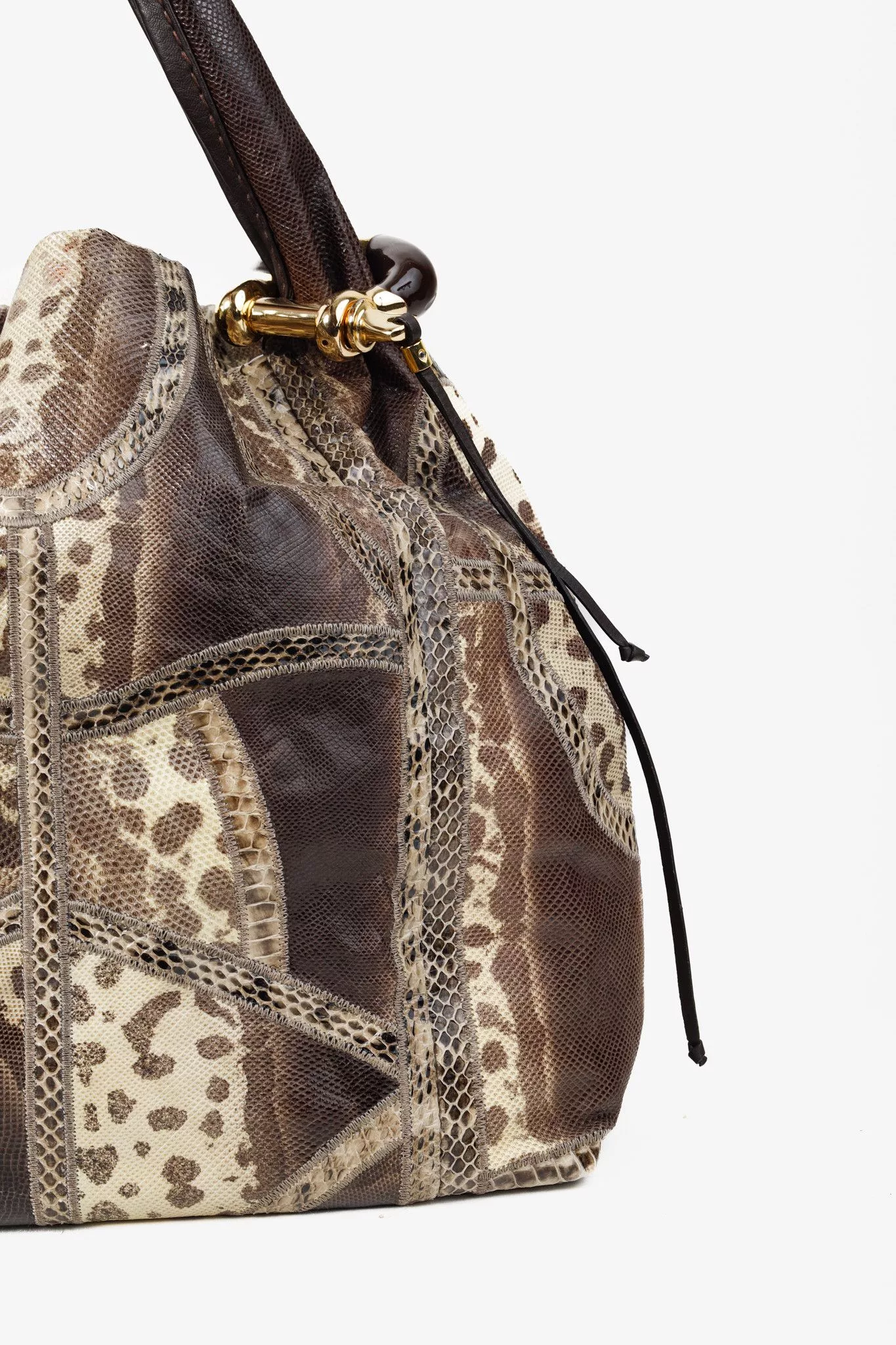 Jimmy Choo Handle Bags Jimmy Choo Snakeskin Patchwork Bangle Bag Multi