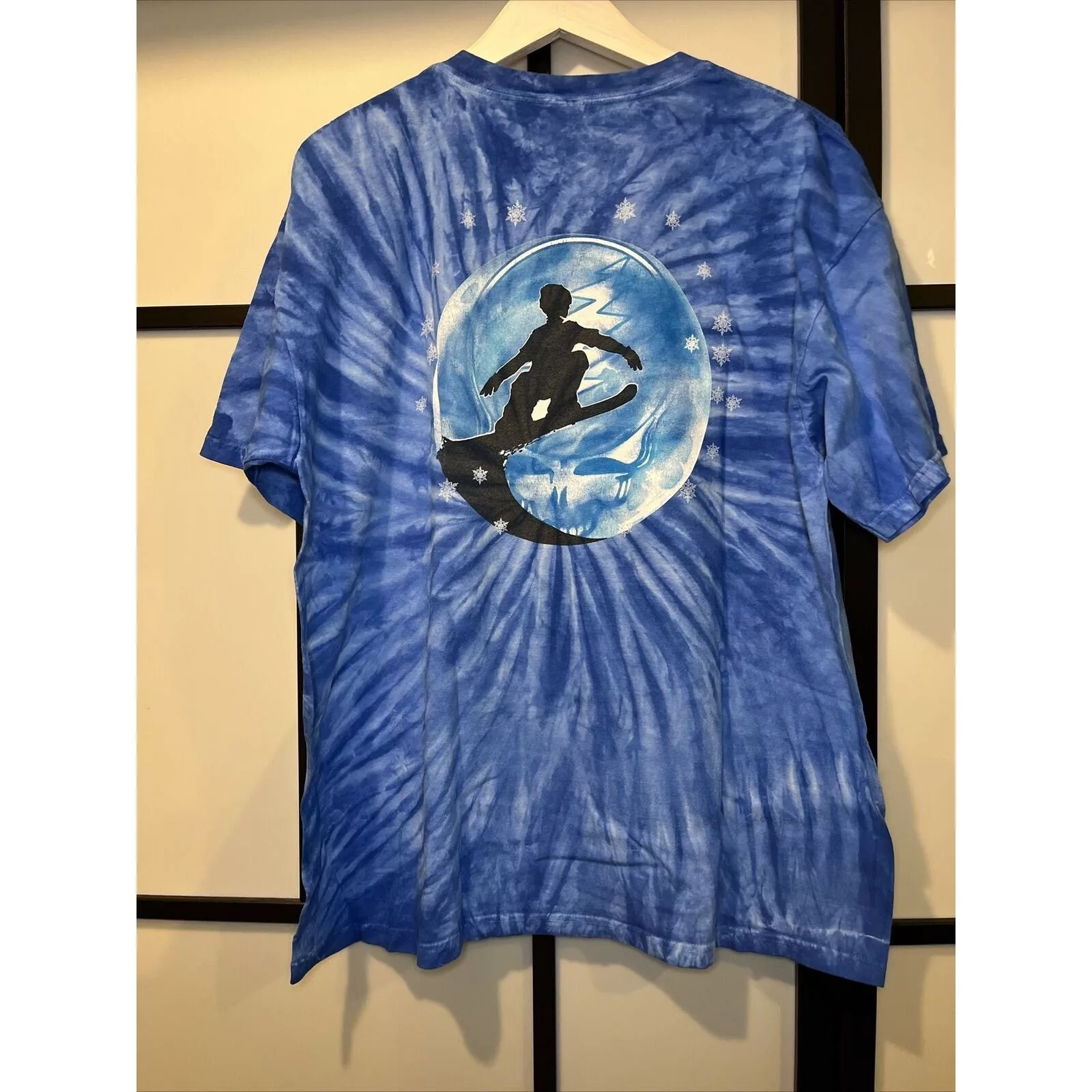 Grateful Dead Short Sleeve T Shirts "GRATEFUL DEAD" SKELETON SNOWBOARDING TIE-DYE 2006 XL BLUE