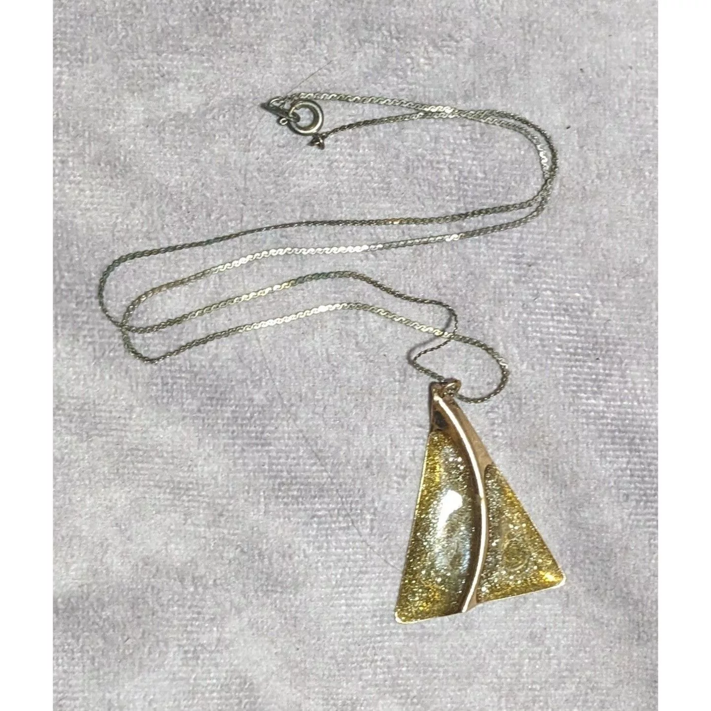 Other Necklaces Other Gold Glitter Triangle Pendant Necklace