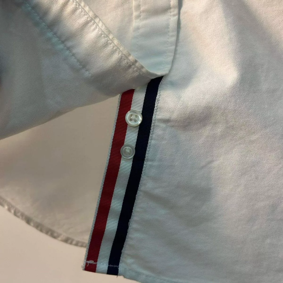 Thom Browne Button Ups THOM BROWNE STRIPED OXFORD SHIRT White Luxury