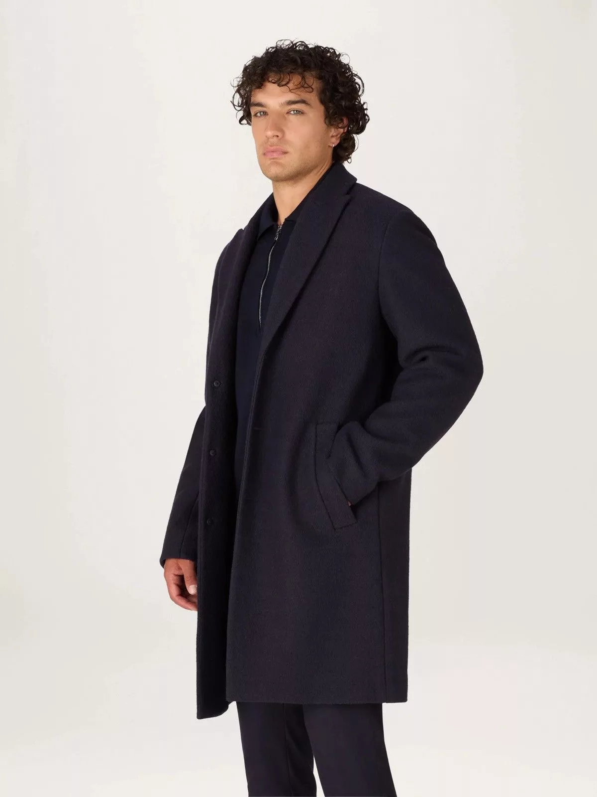 agnes b. Light Jackets agnes b. × Designer Agnes B Wool Overcoat Black Avant-Garde