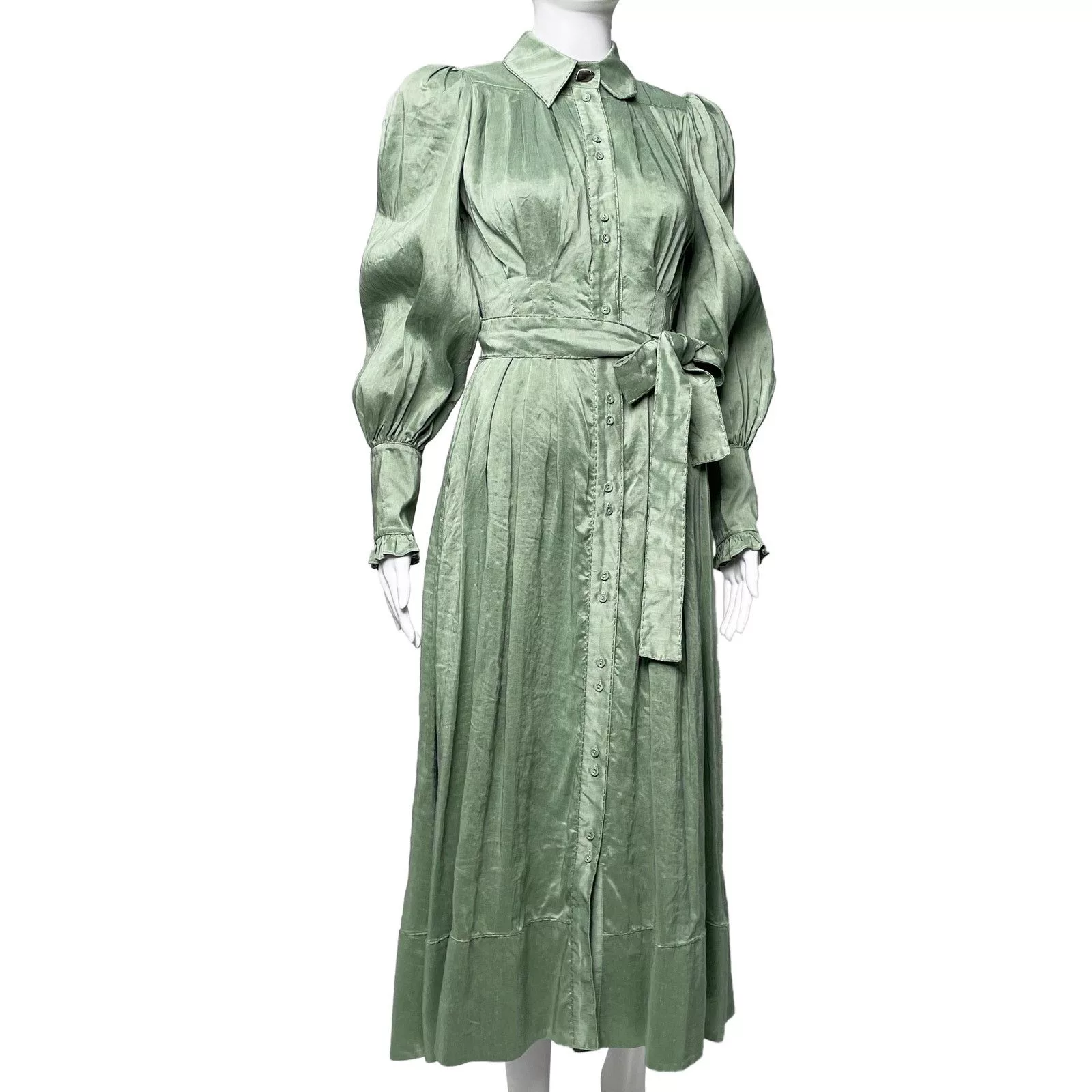 Aje Maxi Dresses Aje Long Green Shirt Dress