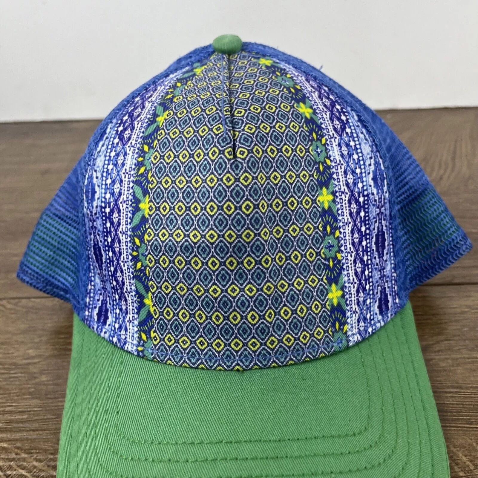 Other Hats Other Farmer Hat Blue Green Yellow Snapback Hat Blue Adjustable Ha