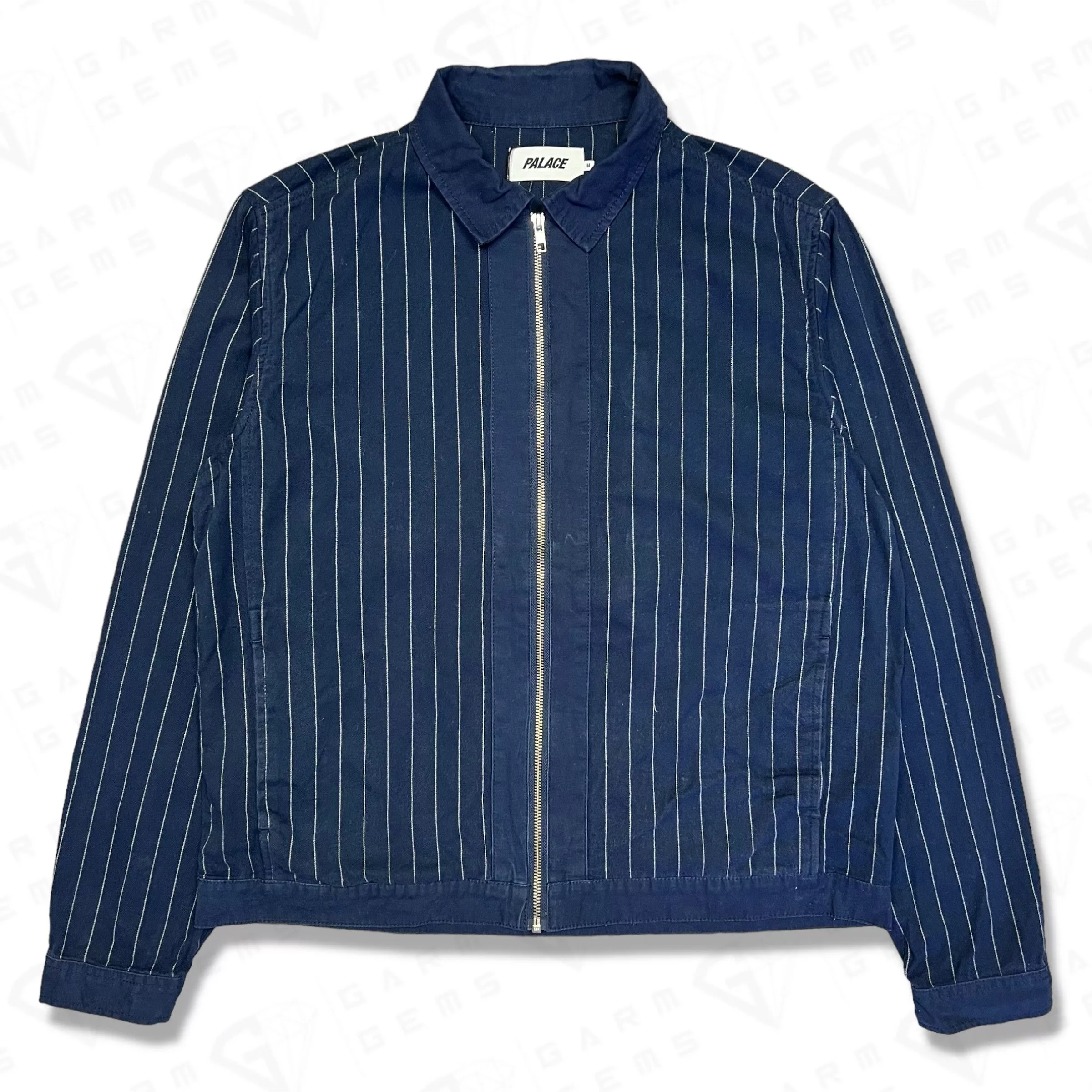 Palace Light Jackets Palace Pinstripe Zip Shirt Blue