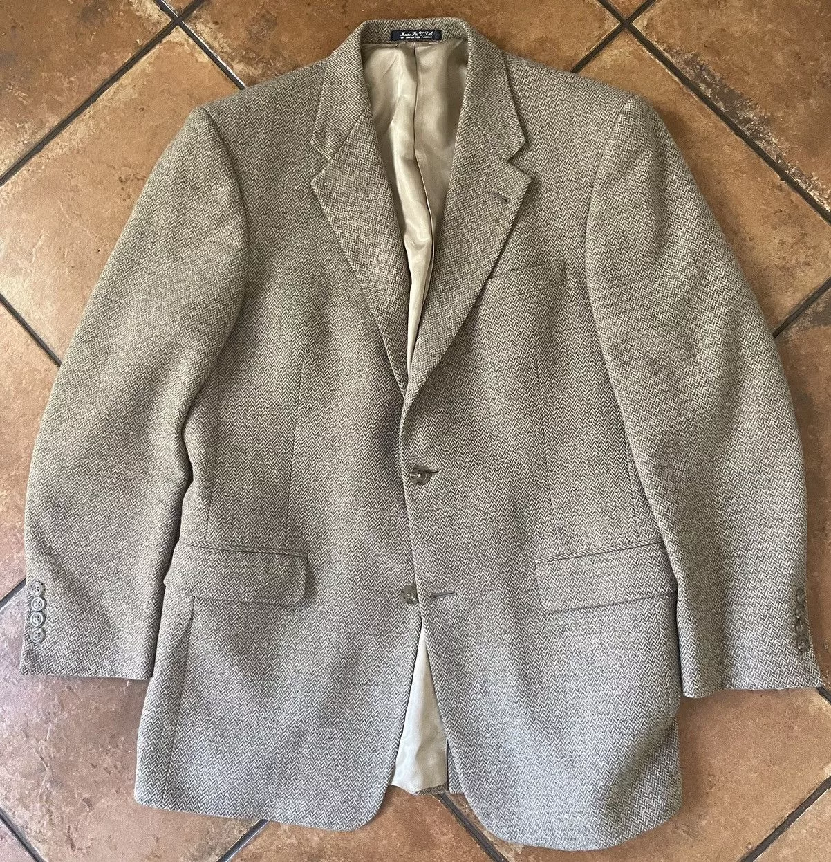 Burberry Blazers Burberry Herringbone Wool Jacket Brown