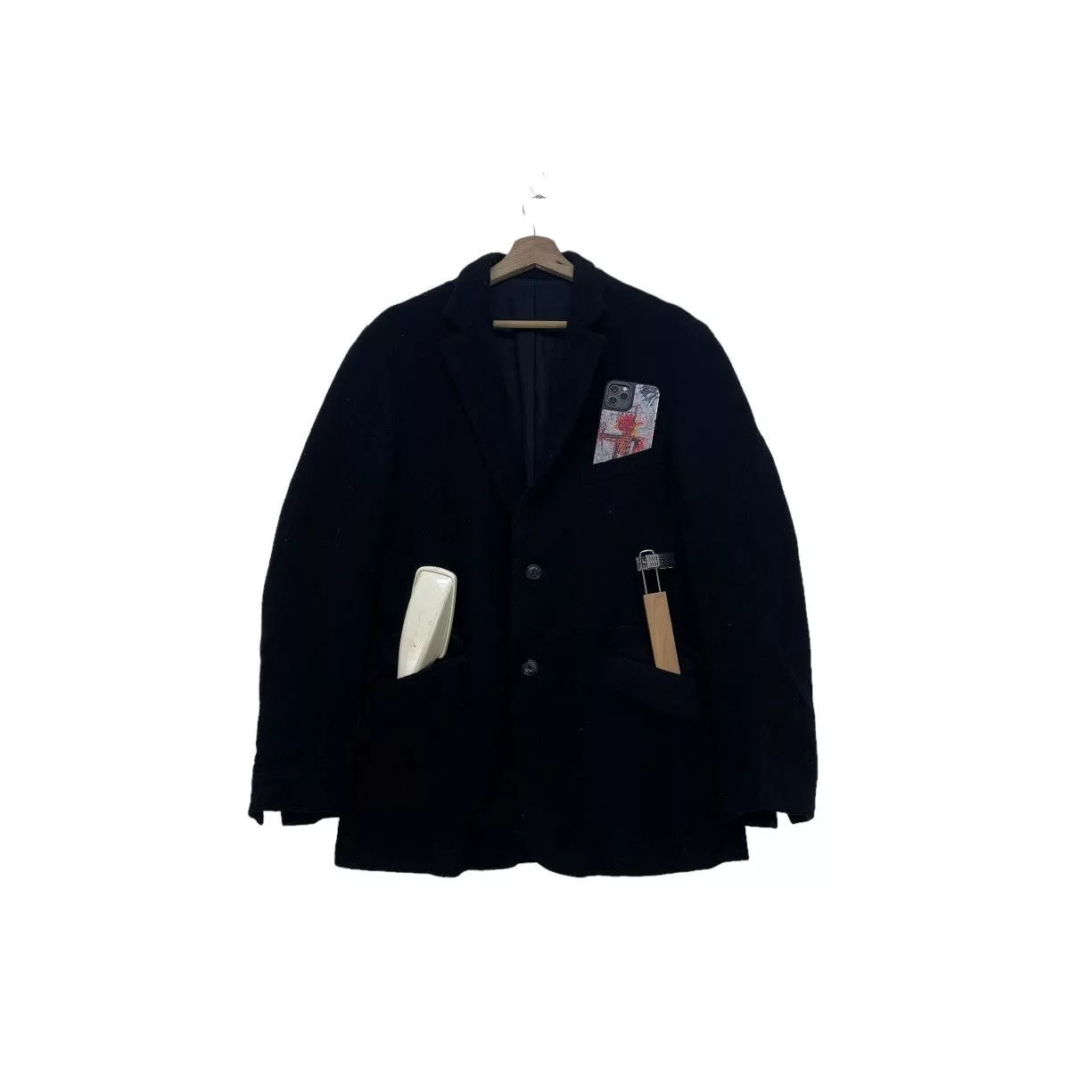 Attachment Light Jackets 🔥Kazuyuki Kumagai Attachment Eye Button Black Jacket