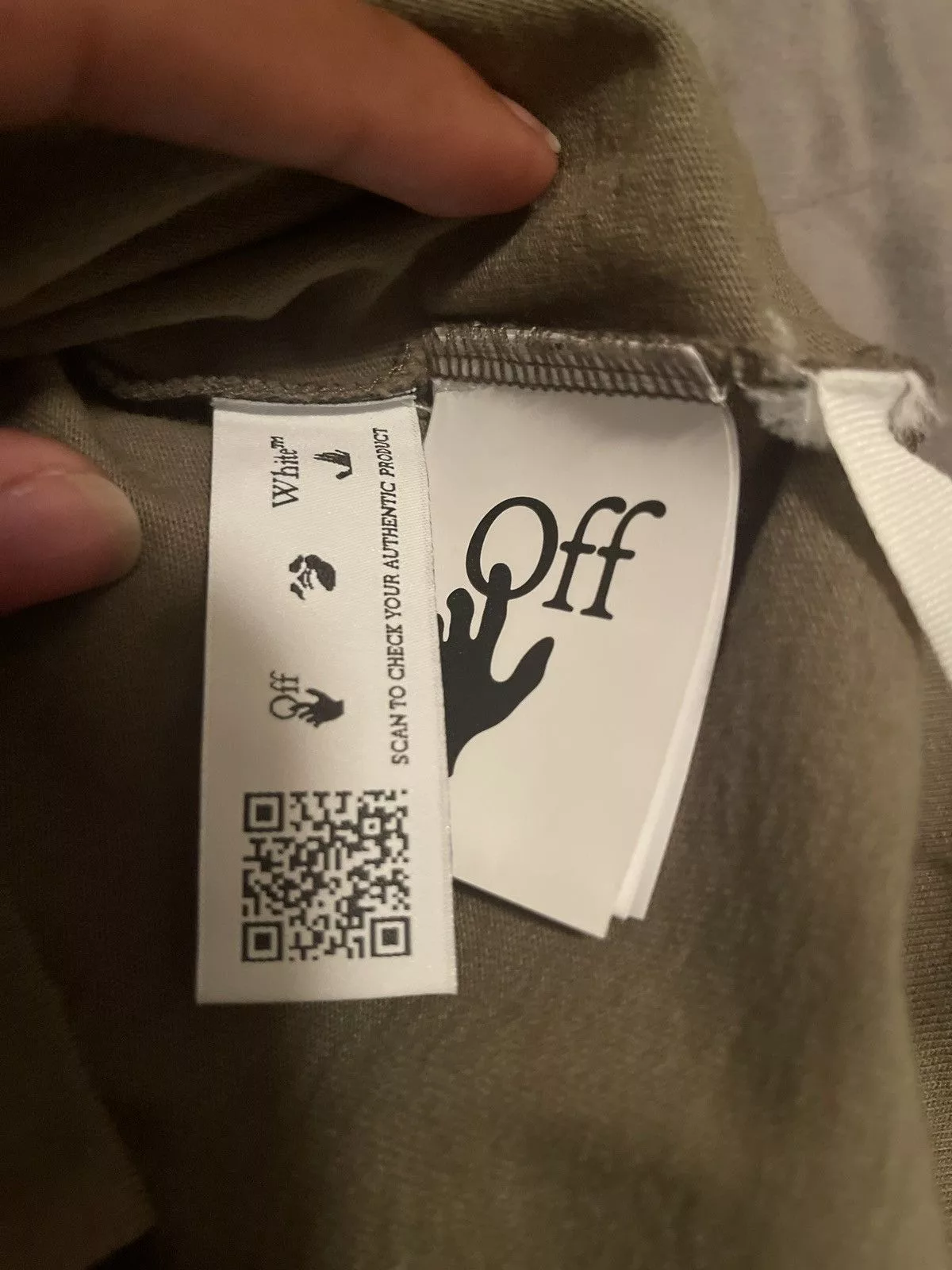 Off-White Short Sleeve T Shirts Negative Mark Green OFF-WHITE Skate Tee
