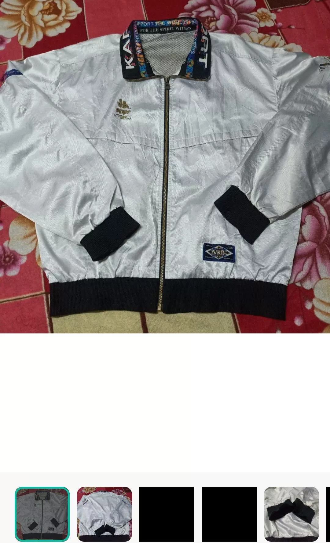 Kappa Light Jackets Kappa × Vintage Vintage 90's Character KAPPA Brand Men Jacket Gray Streetwear