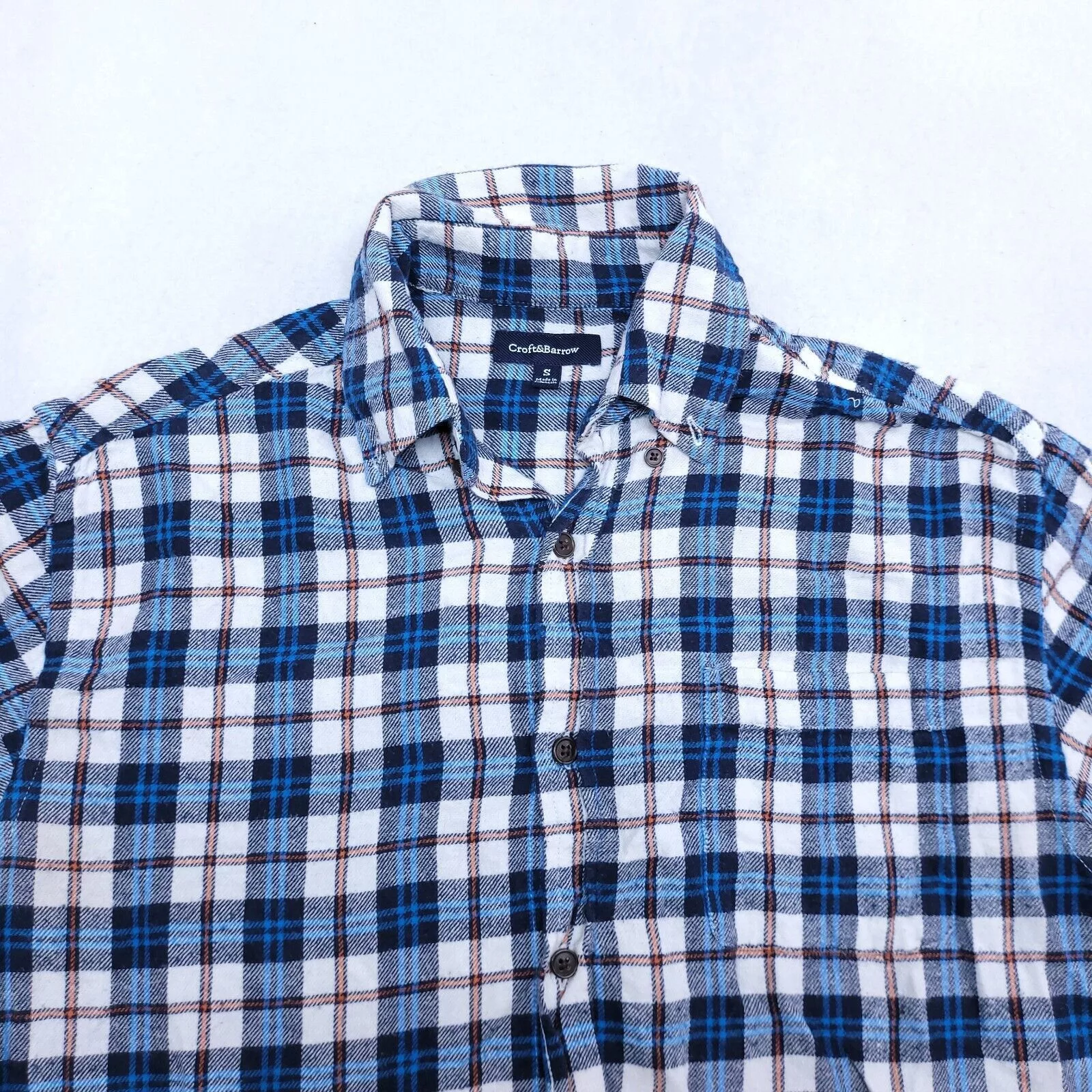 Croft & Barrow Shirts Button Ups Croft & Barrow Tartan Flannel Shirt Mens Size Small S Blue