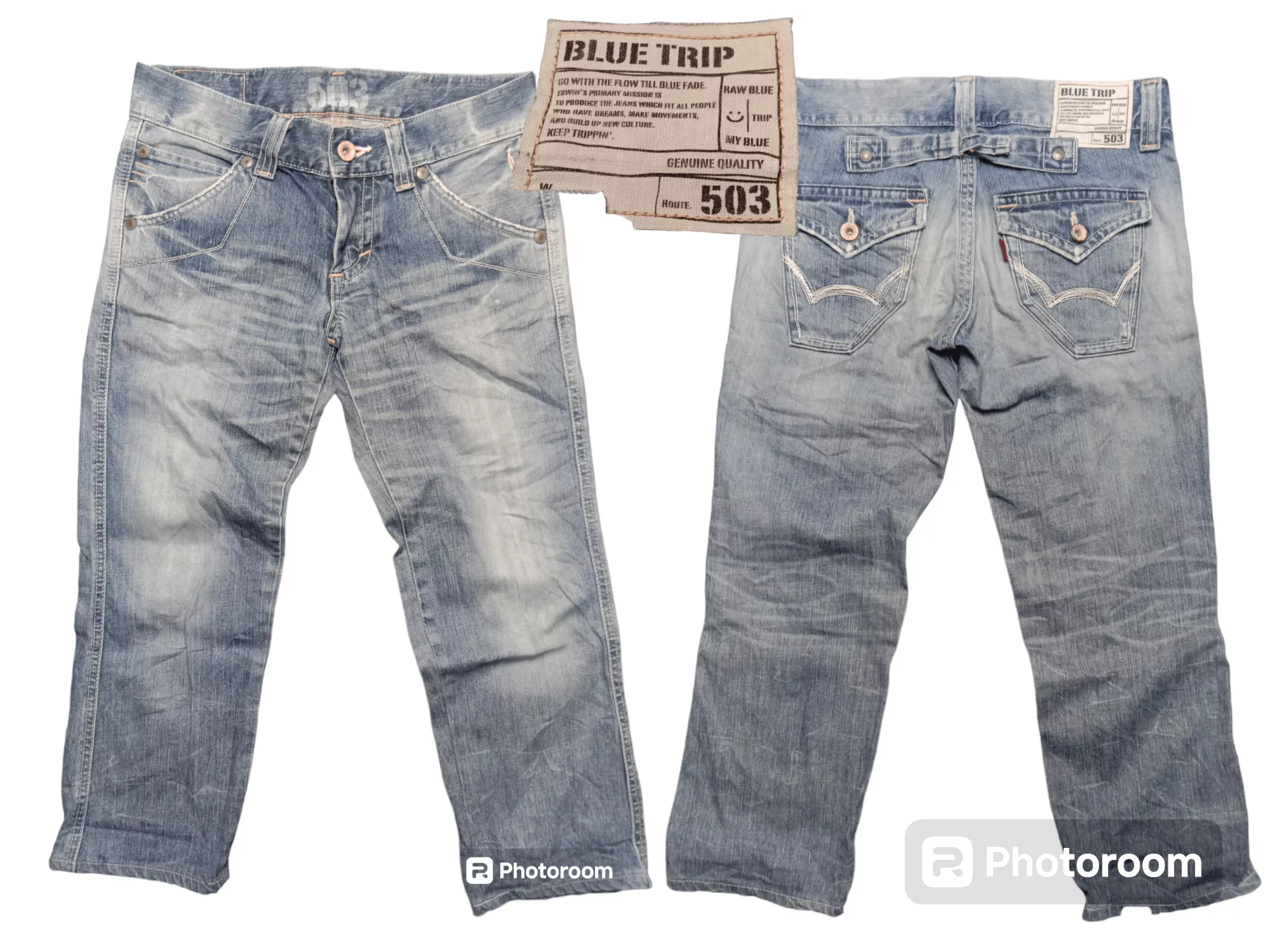 Edwin Jeans Buckle Back Low Rise Edwin Blue Trip 503 Streetwear