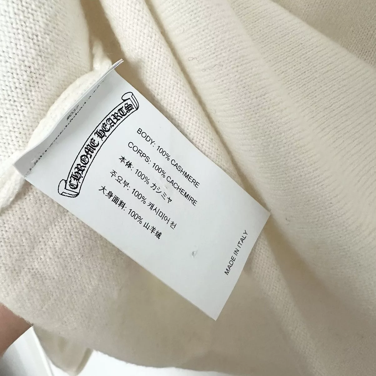 Chrome Hearts Sweaters Chrome Hearts Crystal Cashmere Sweater White