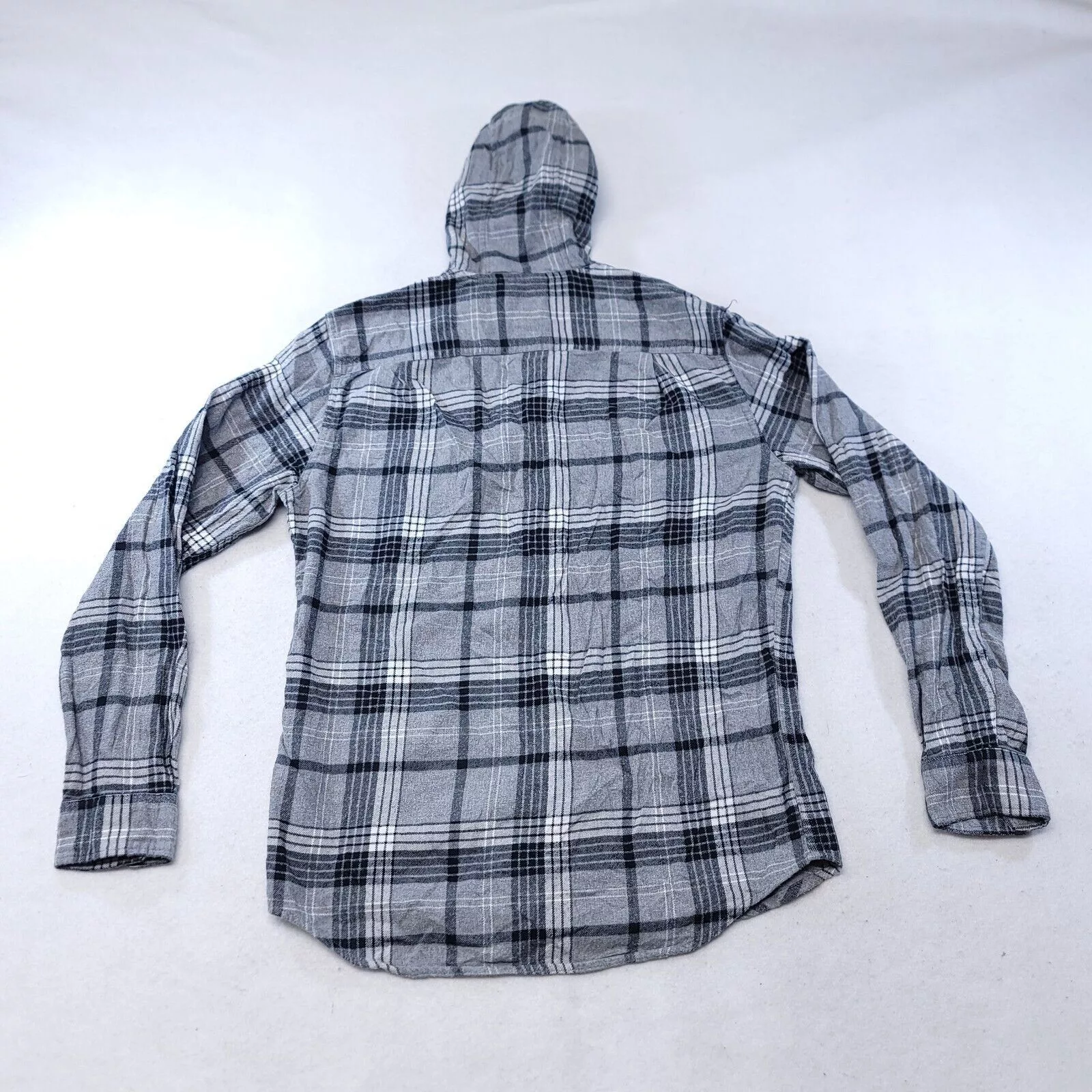 American Eagle Outfitters Light Jackets American Eagle Outfitters American Eagle Casual Button Up Hoodie Men Size S Gray Plaid