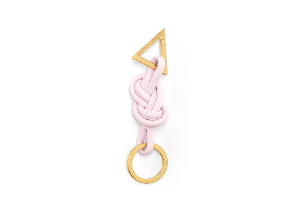 Bottega Veneta Rings Bottega Veneta o1n1vont0624 Size: OS / "Bris Washed" Keyring in Gold/Pink Multi