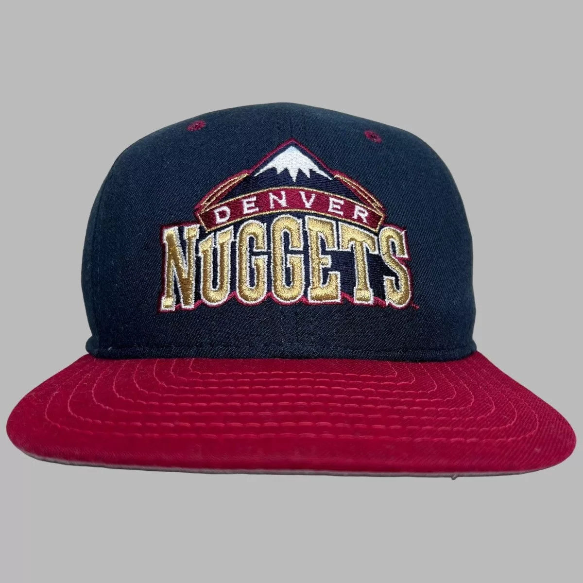 NBA Hats NBA × New Era × Vintage Vintage 1990s NBA Denver Nuggets Plain Logo New Era Snapback Blue