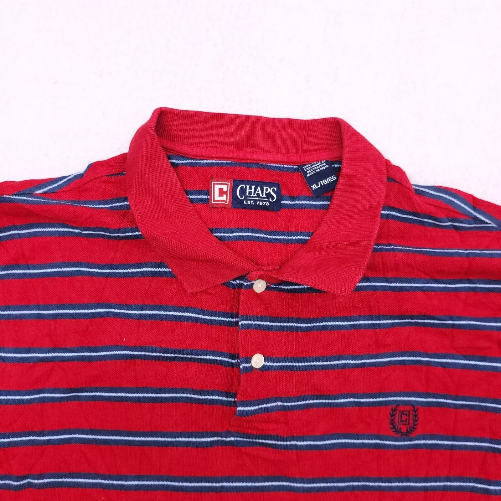 Chaps Polos Chaps Casual Pullover Polo Shirt Adult Mens Size XL Red Blue