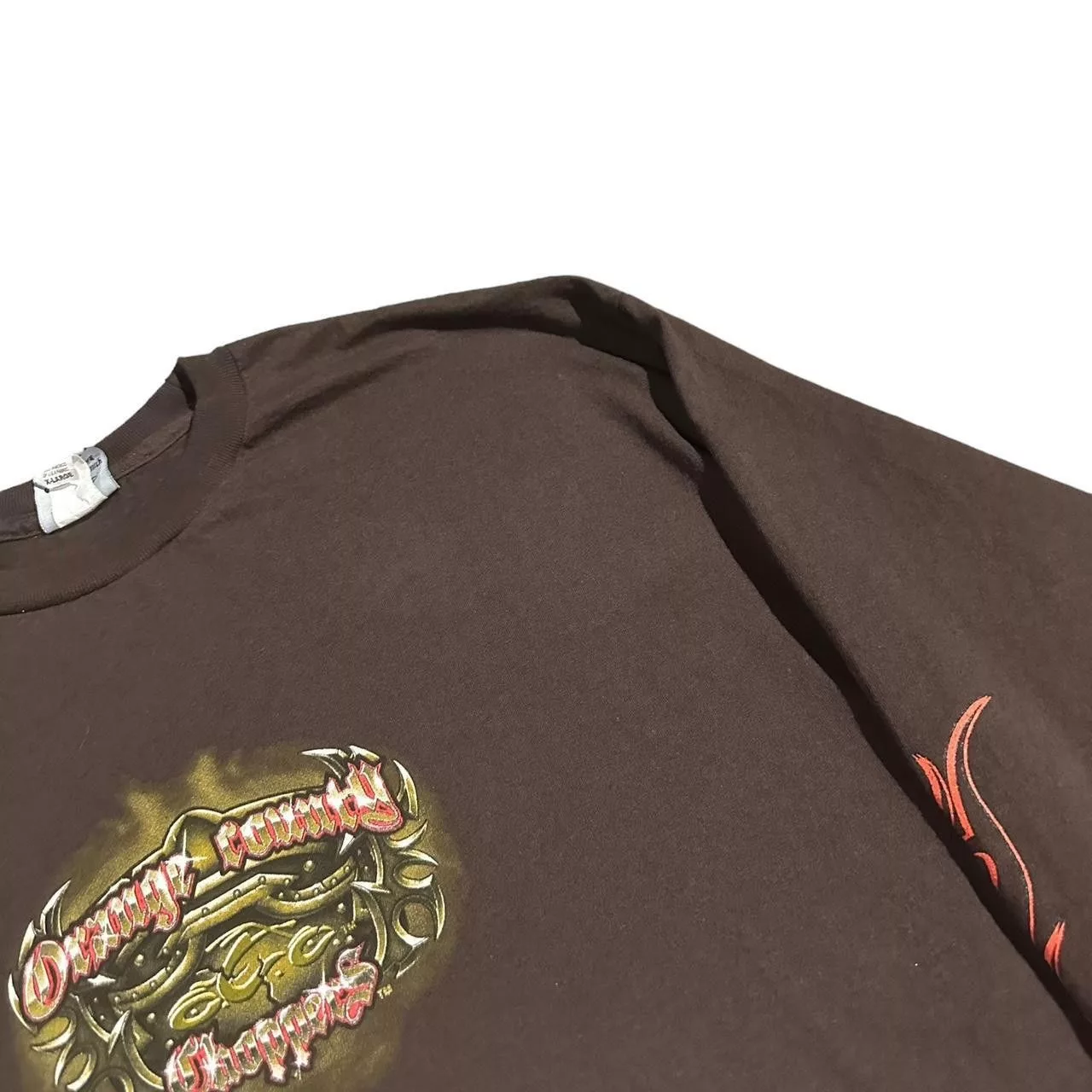 Designer Shirts Button Ups Designer Vintage 90s Orange County Choppers Long-Sleeve Shirt Brown