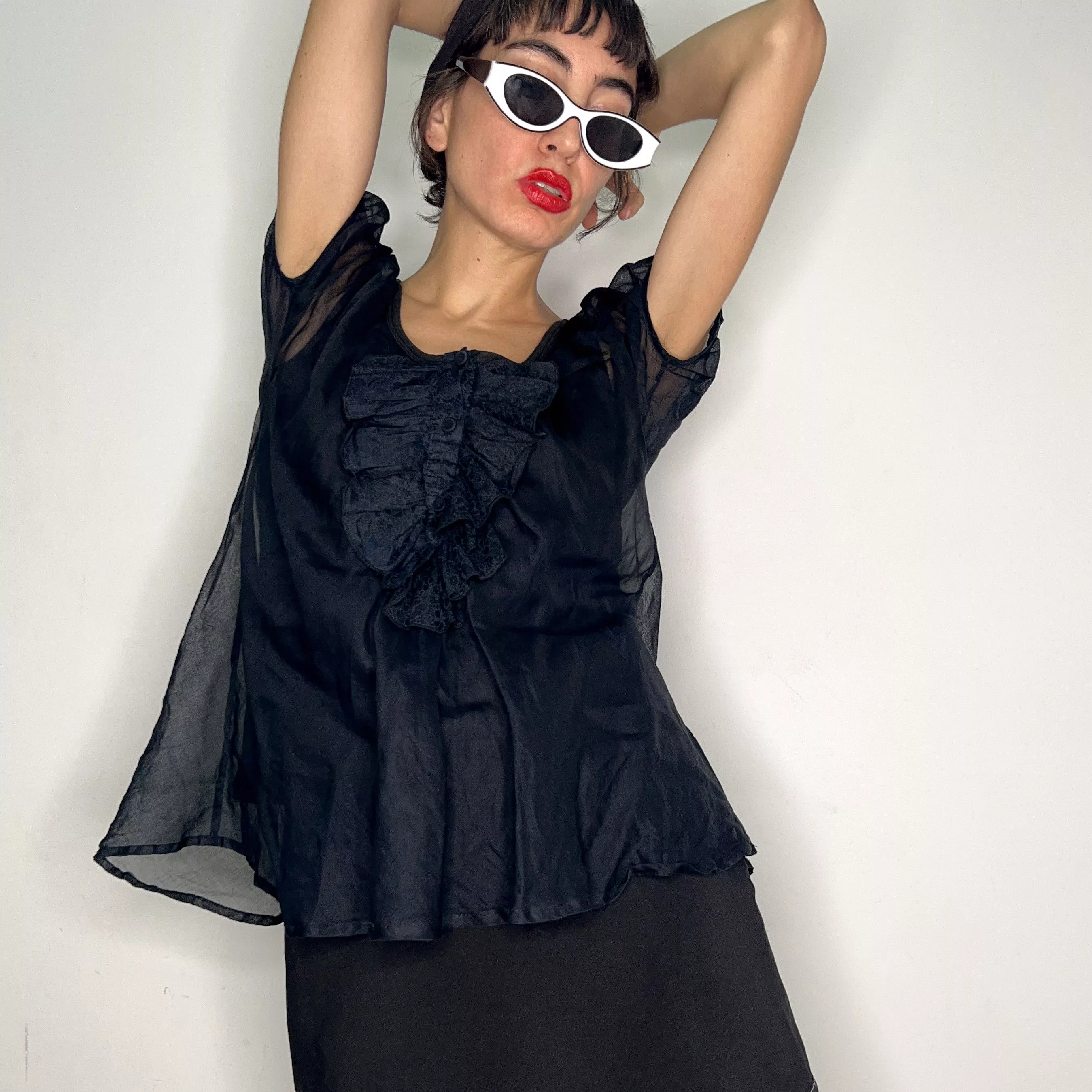 See by Chloe Blouses See by Chloe black cotton silk blouse top