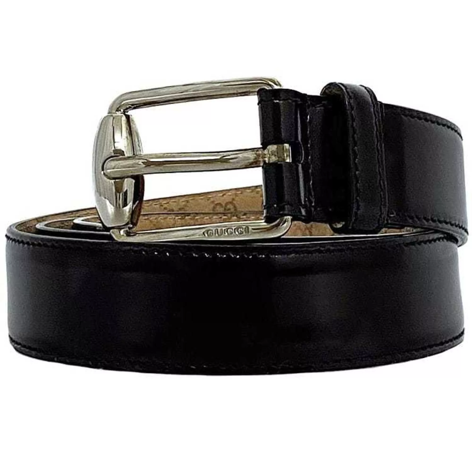 Gucci Belts Gucci Belt Black 201766 ec-20330 30mm Leather 1766 GUCCI Waist 90cm Men's